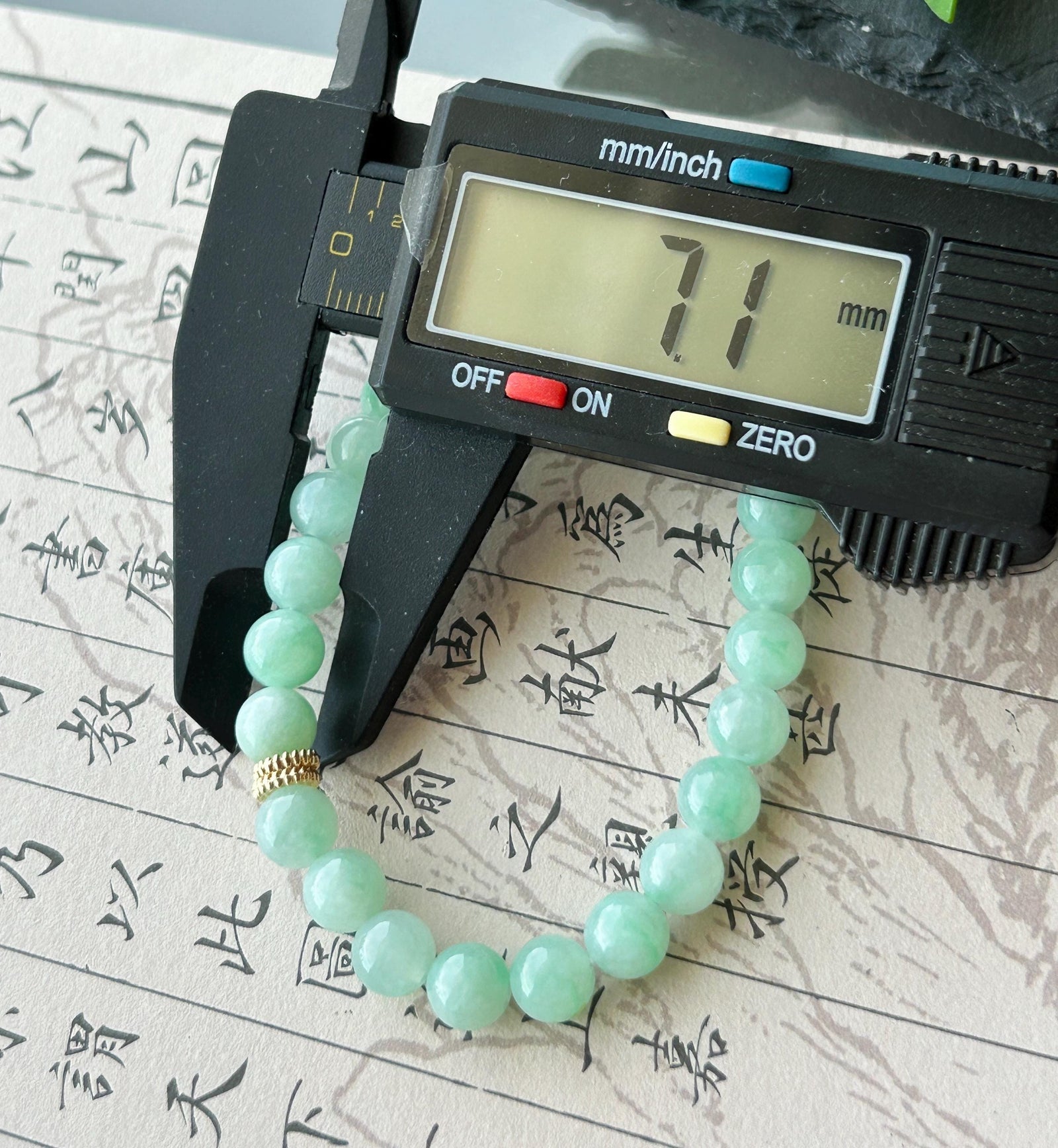 Natural Jadeite Bracelet, Burmese Type A Icy Translucent Apple Green with Vivid-Green Floral Jade Beads, 7mm, Minimalist Jewelry