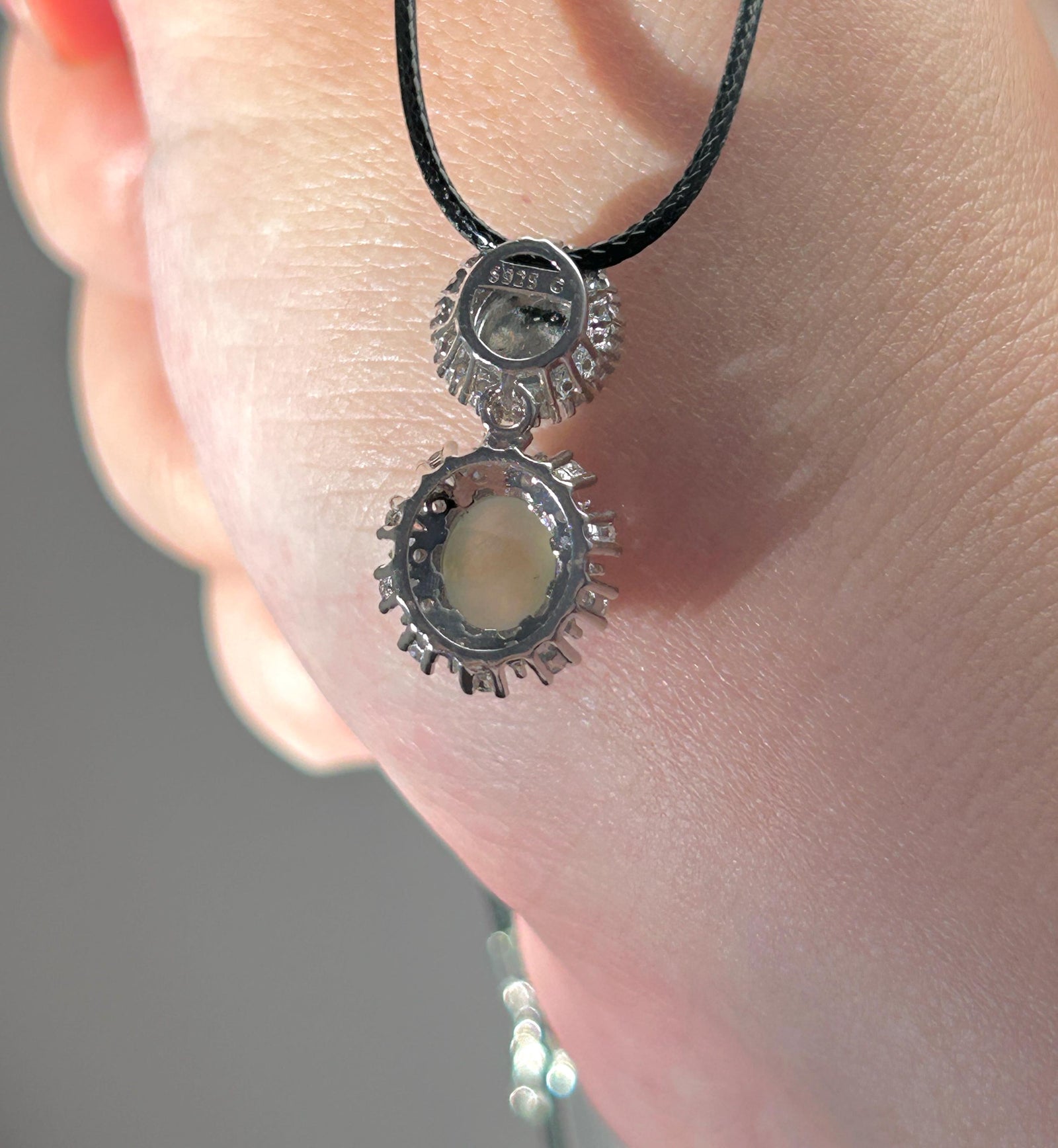 Certified Natural Jadeite Dual- Cabochon Pendant Burmese Type A Icy Translucent Apple Green & Pear Yellow Jade in Sterling Silver