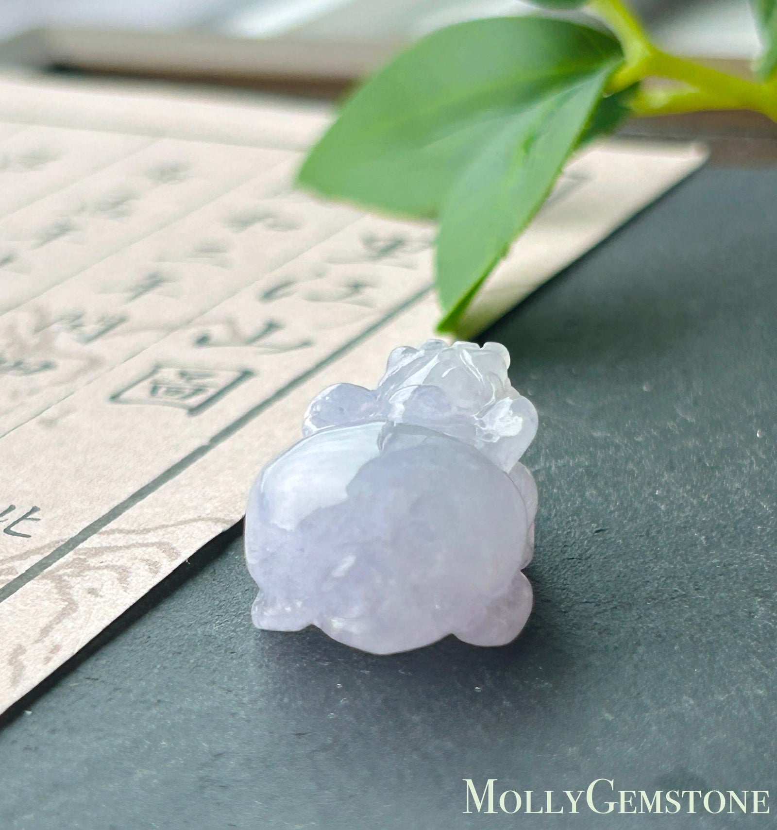 Certified Natural Jadeite Pixiu Pendant | Burmese Type A Translucent Icy Pinkish Lavender Jade | 18K Gold Bail
