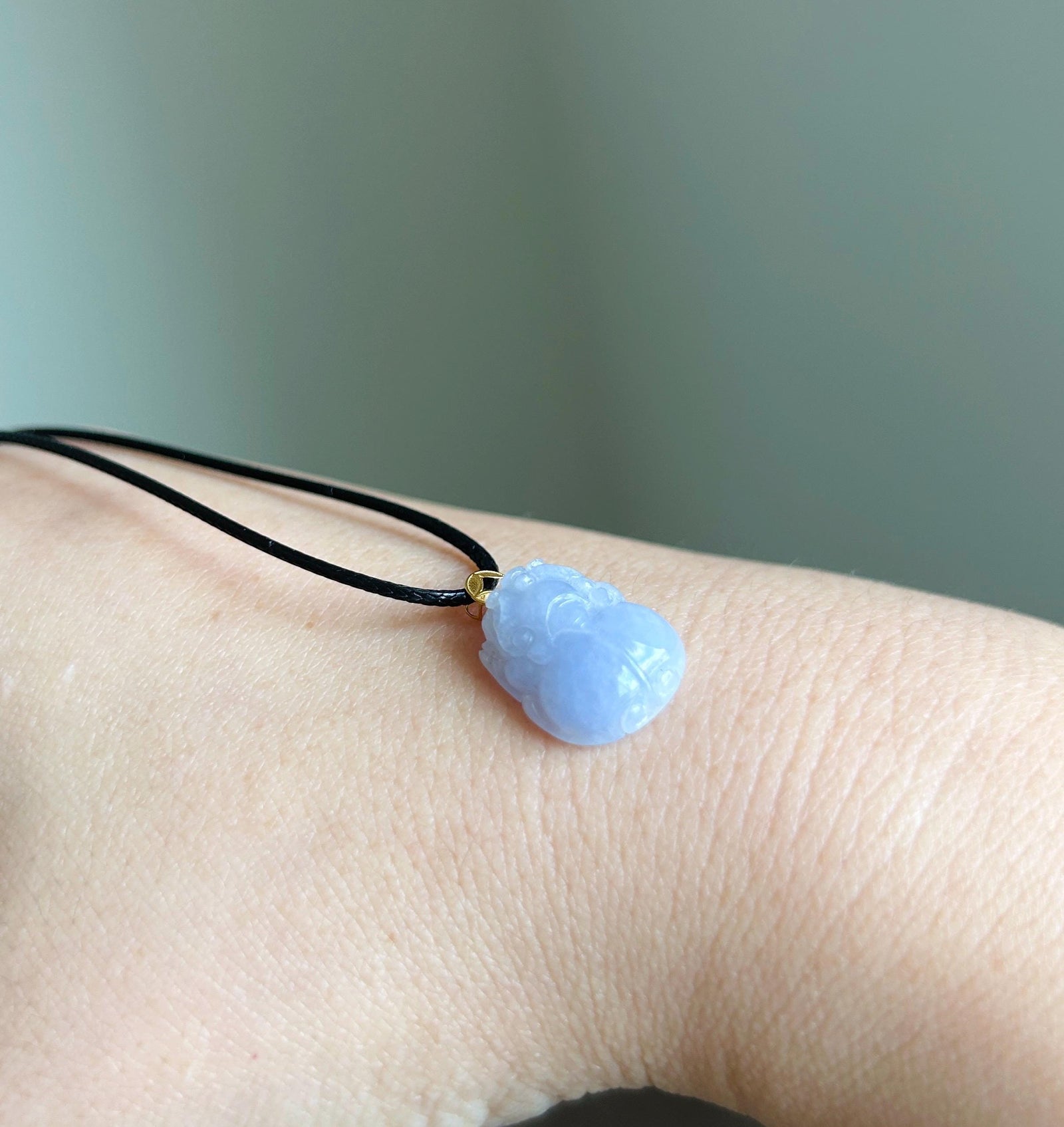 Natural Jadeite Petite Pixiu Pendant | Burmese Type A Icy Translucent Lavender Purple Jade | 18K Solid Gold Bail