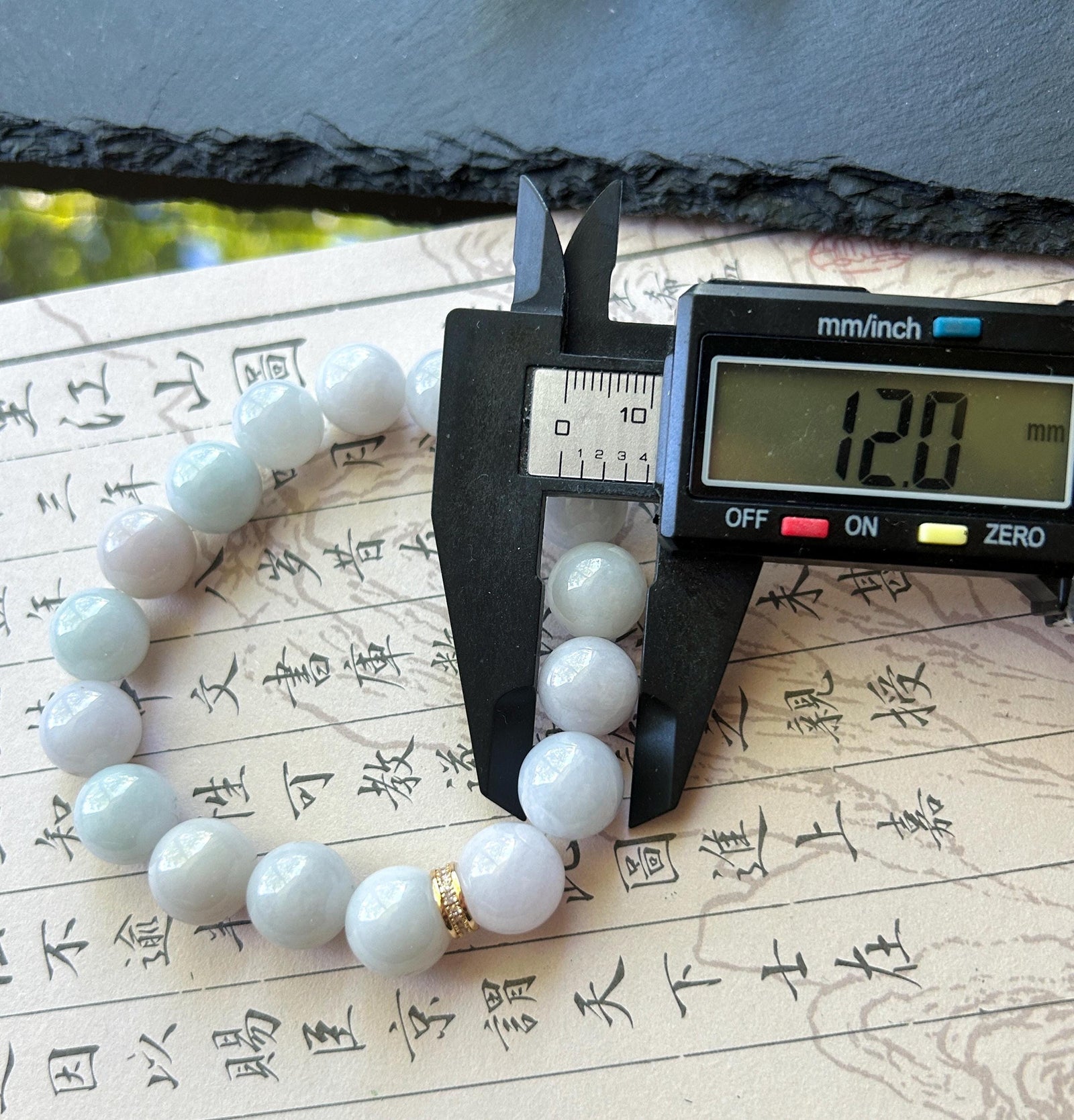 Natural Jadeite Beaded Bracelet Burmese Type A Untreated Fine Glutinous Macaron Pale Lavender Jade 12mm BIG Beads