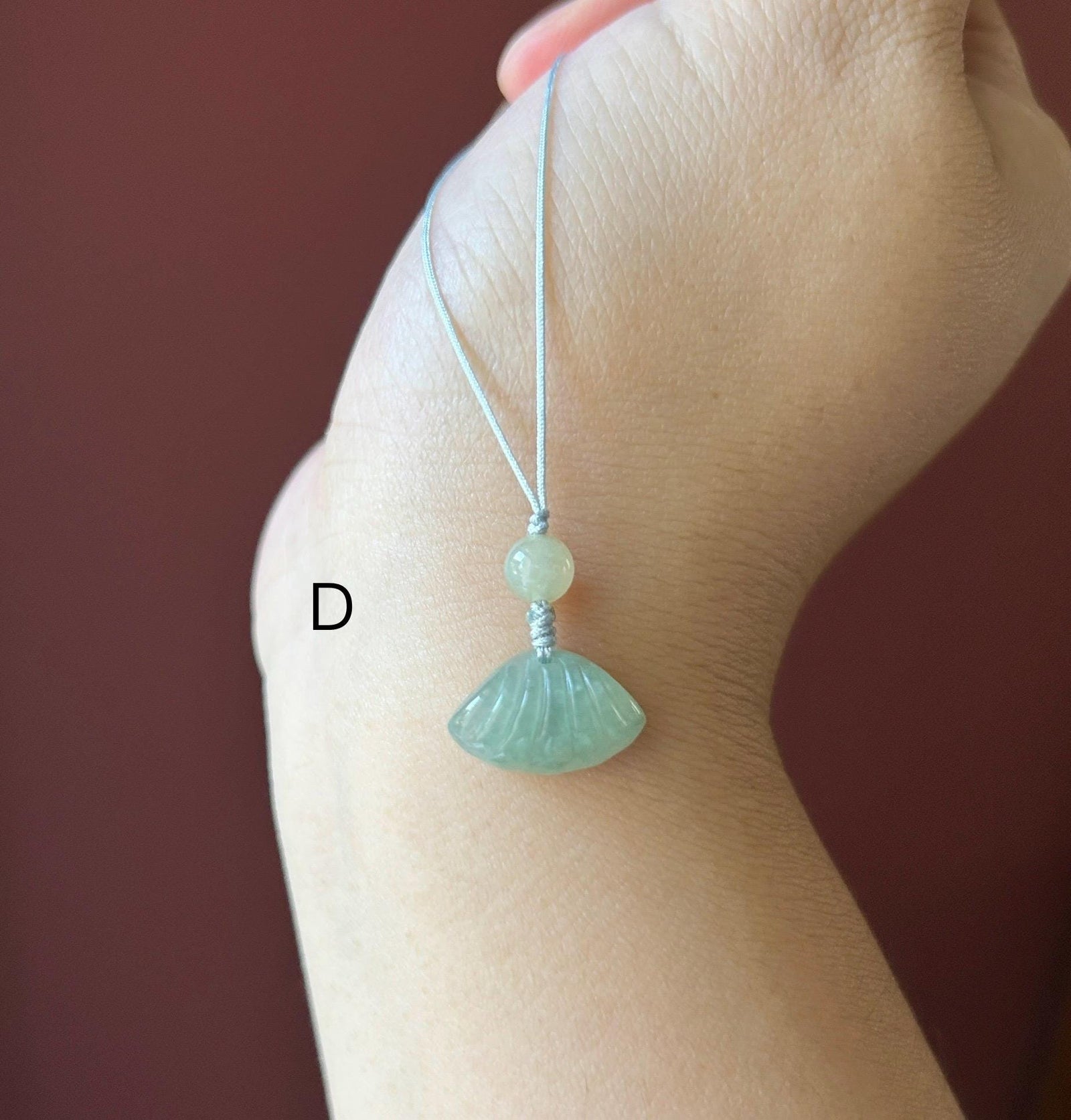 Natural Jadeite Phone Charm Handmade Untreated Type A Burmese Icy Cute HandCarved Sea Shell Jade Protection Amulet