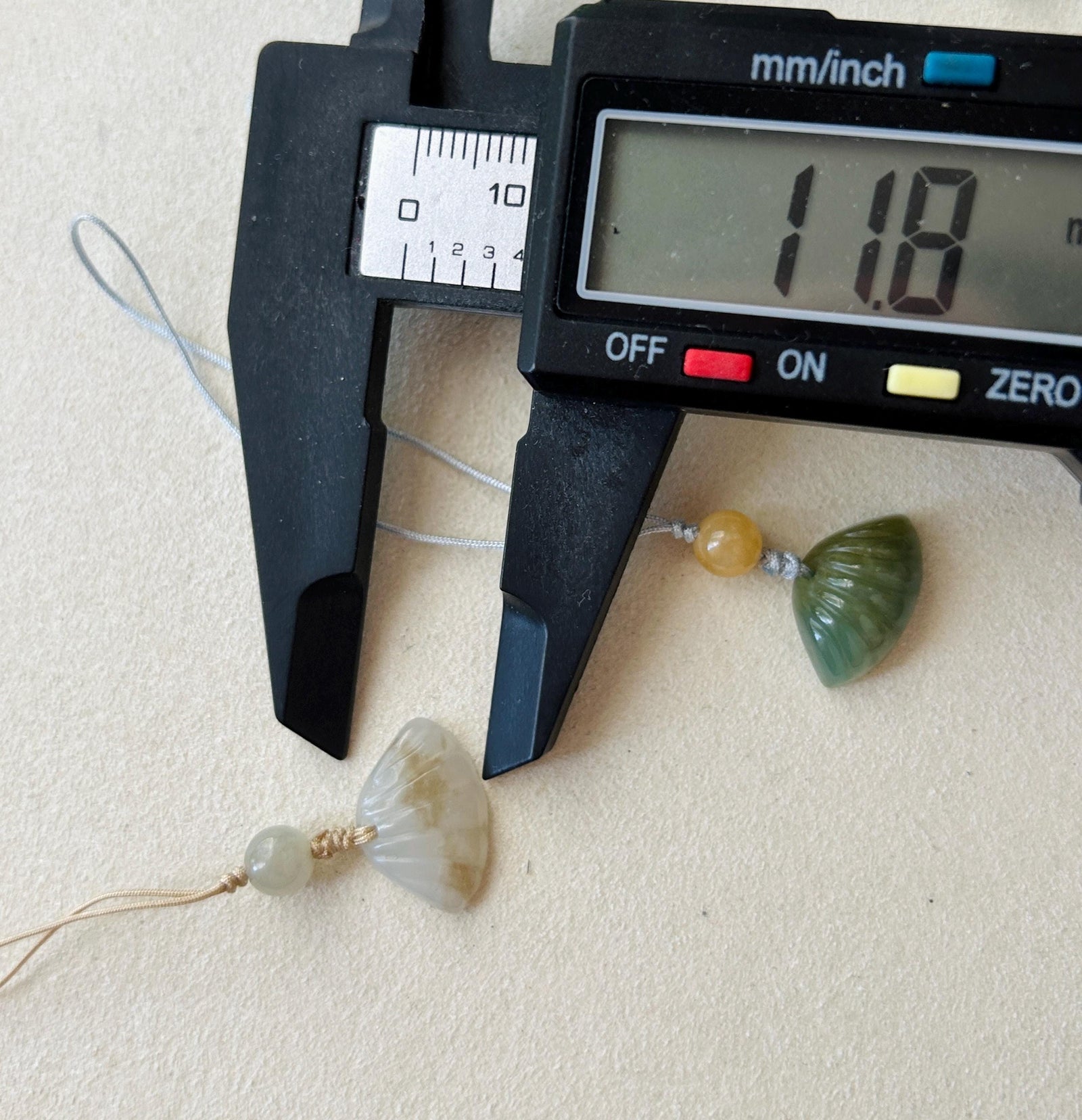 Natural Jadeite Phone Charm Handmade Untreated Type A Burmese Icy Cute HandCarved Sea Shell Jade Protection Amulet