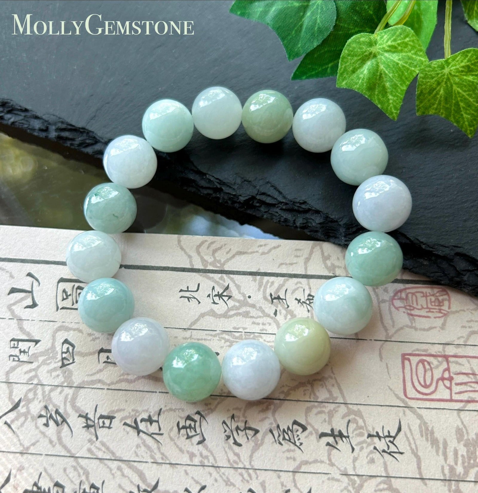 Natural Jadeite Beaded Bracelet Burmese Type A Untreated Fine Glutinous Icy Macaron Multicolor Jade 12.5mm BIG Beads