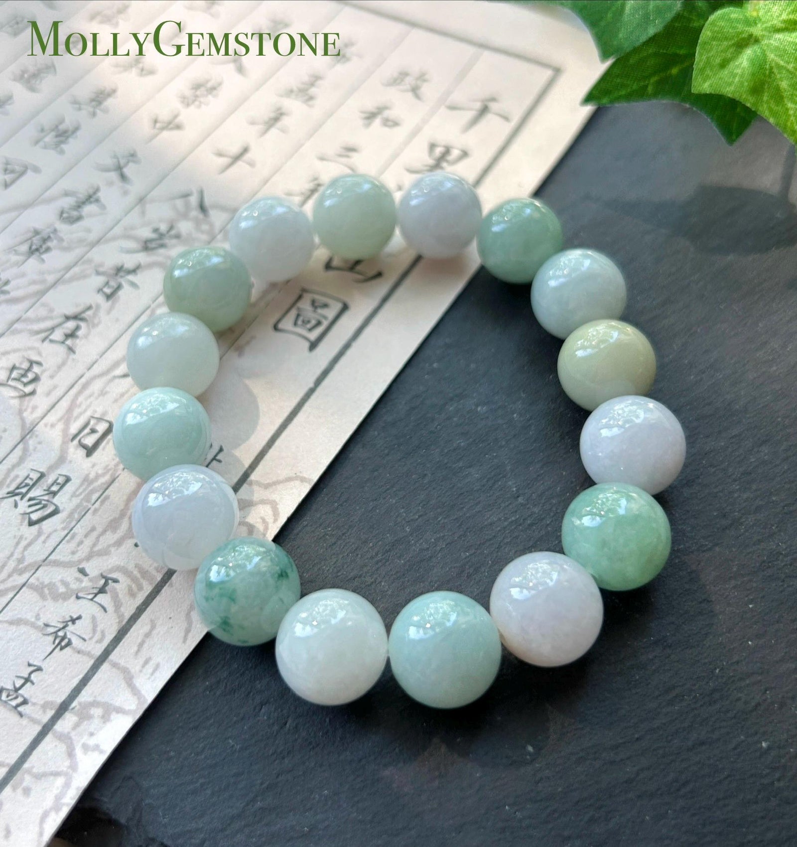Natural Jadeite Beaded Bracelet Burmese Type A Untreated Fine Glutinous Icy Macaron Multicolor Jade 12.5mm BIG Beads