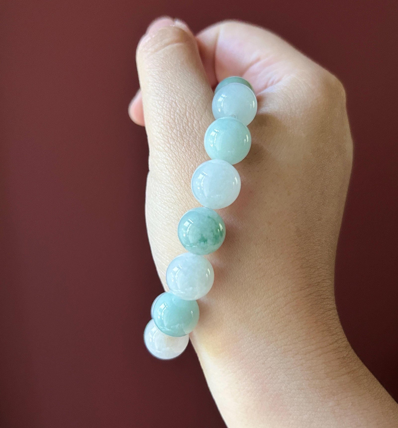 Natural Jadeite Beaded Bracelet Burmese Type A Untreated Fine Glutinous Icy Macaron Multicolor Jade 12.5mm BIG Beads