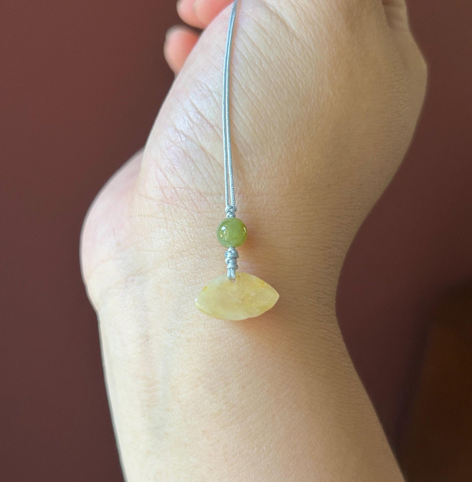 Natural Jadeite Phone Charm Handmade Untreated Type A Burmese Icy Cute HandCarved Sea Shell Jade Protection Amulet