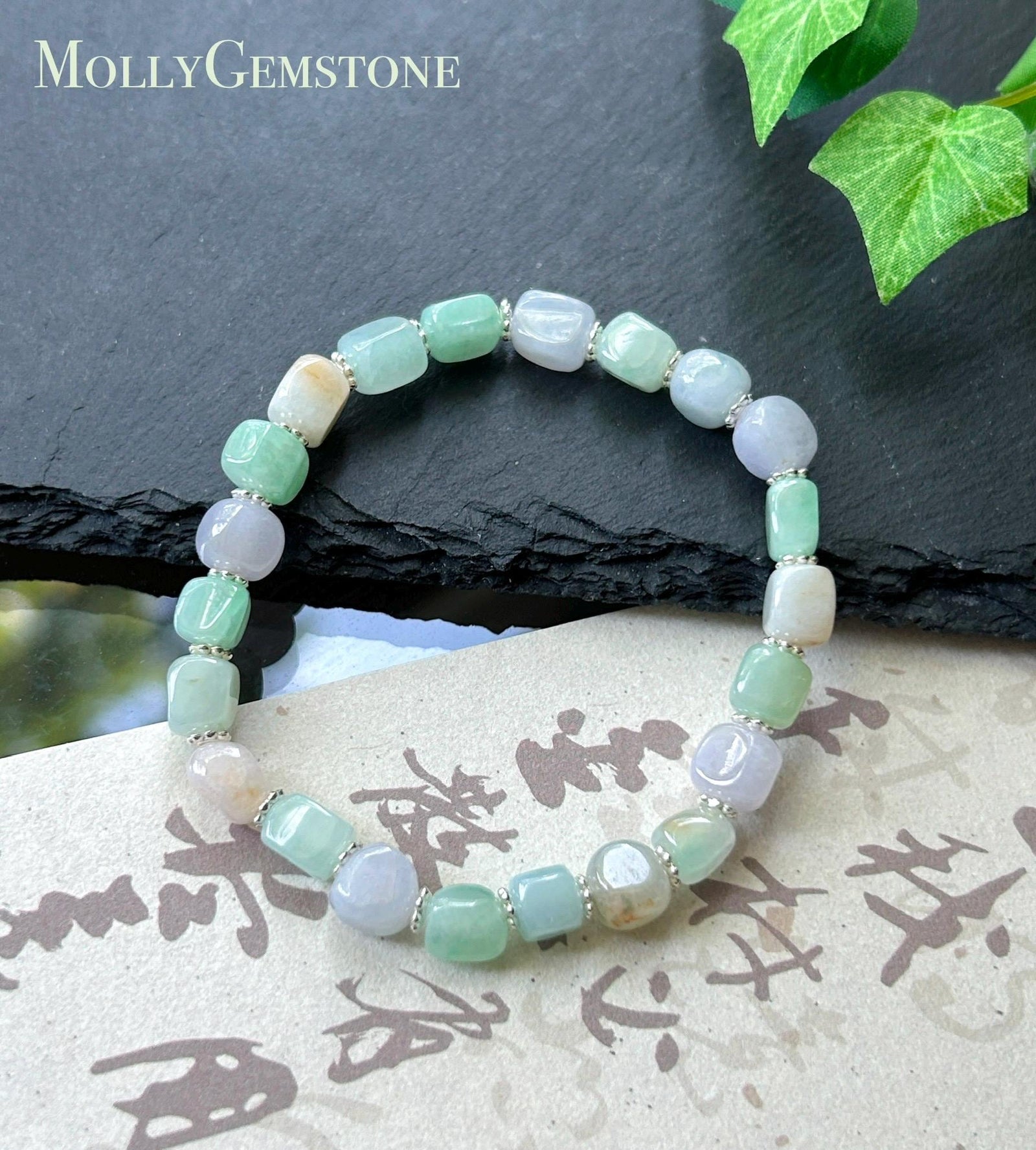 Natural Jadeite Beaded Bracelet Burmese Type A Fine Glutinous Icy Macaron Multicolor Jade 7.5mm Minimalist Jewelry Freeform Beads