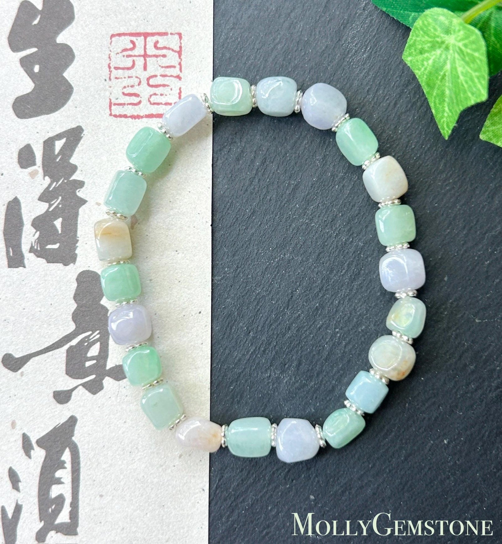 Natural Jadeite Beaded Bracelet Burmese Type A Fine Glutinous Icy Macaron Multicolor Jade 7.5mm Minimalist Jewelry Freeform Beads