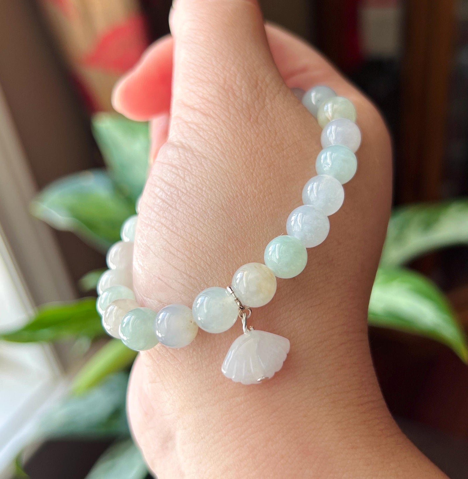 Natural Jadeite Beaded Bracelet Burmese Type A Icy Translucent Pale Macaron Multicolor Jade 8mm Minimalist Jewelry