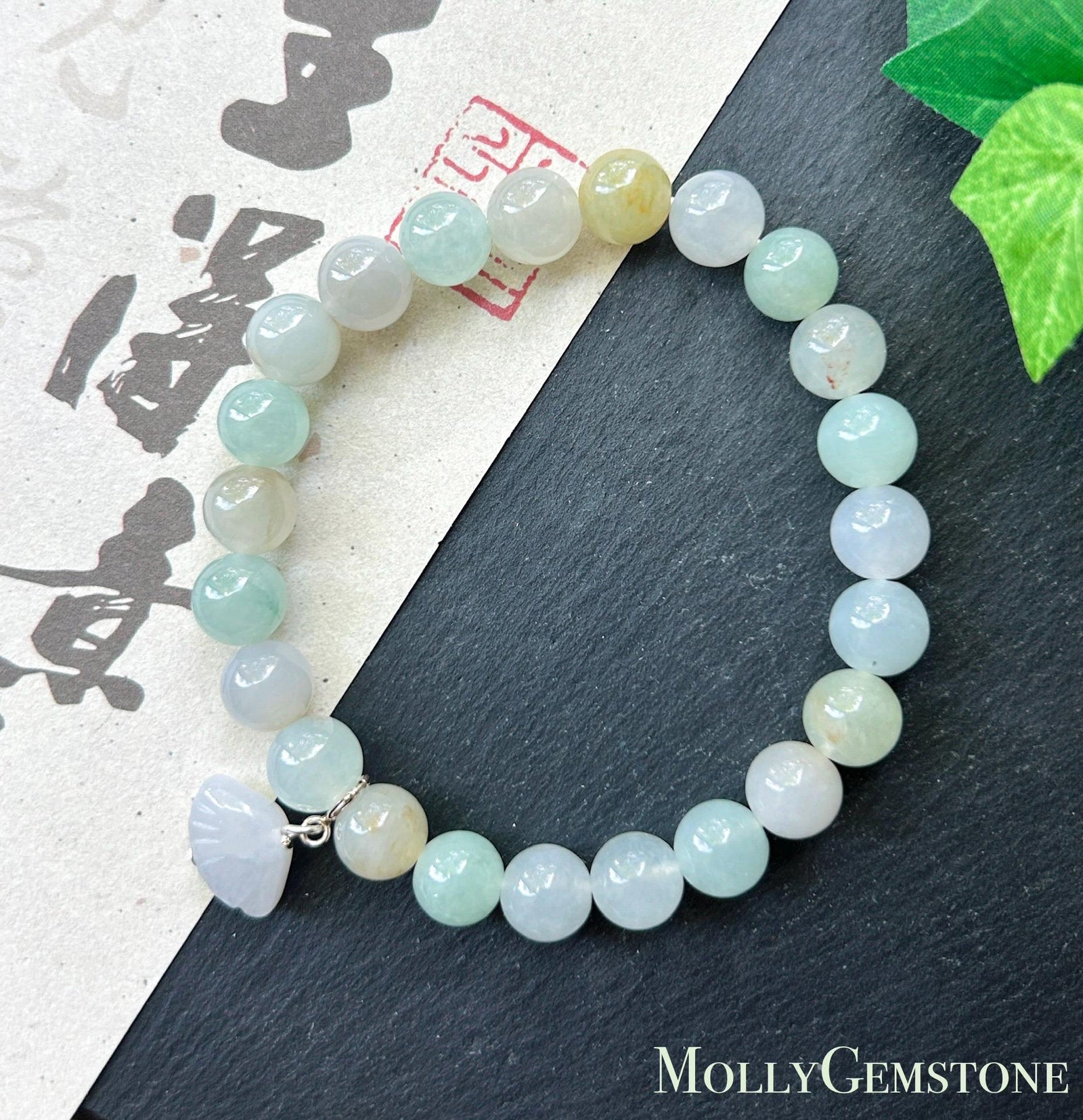 Natural Jadeite Beaded Bracelet Burmese Type A Icy Translucent Pale Macaron Multicolor Jade 8mm Minimalist Jewelry