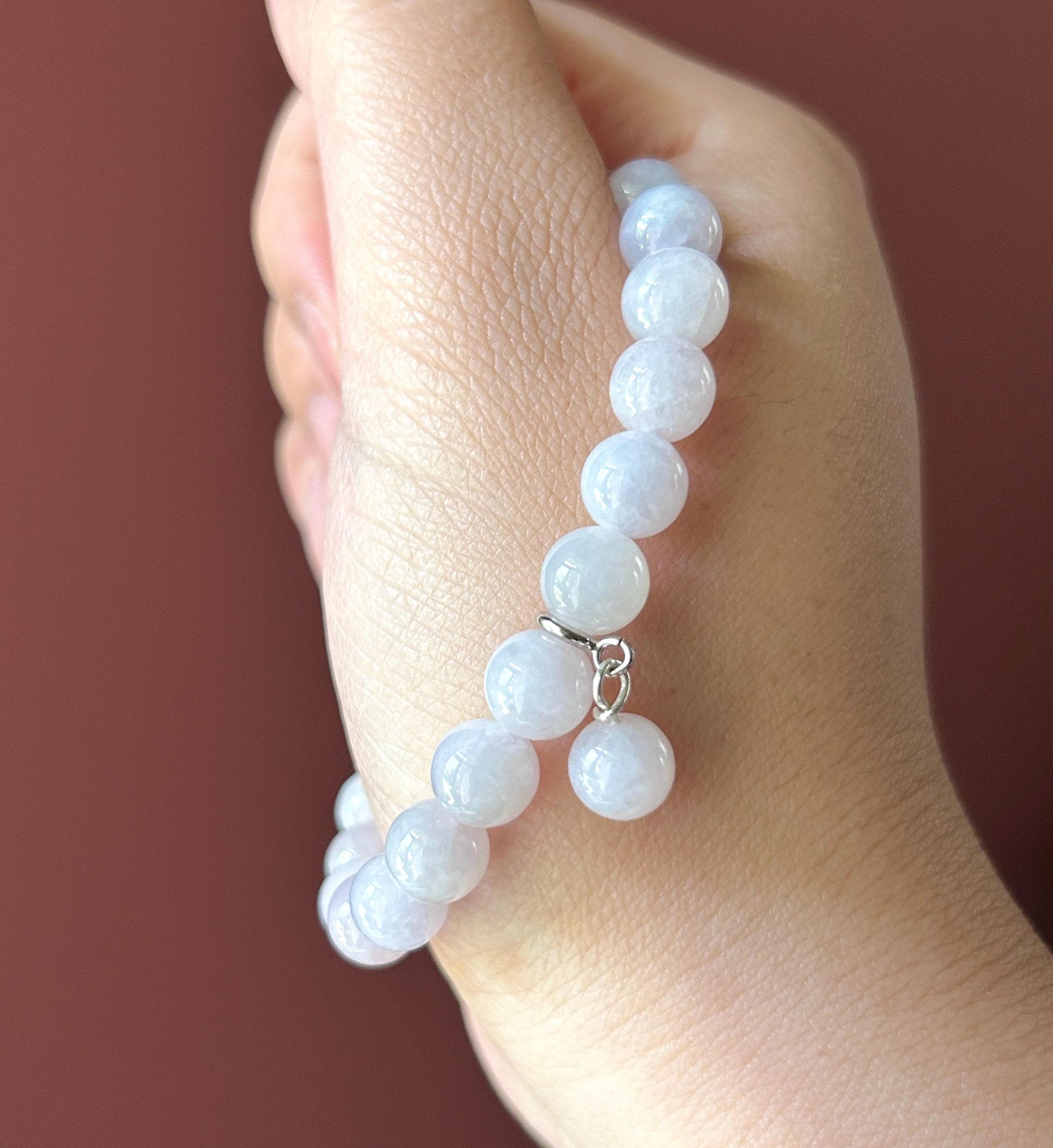 Natural Jadeite Beaded Bracelet Burmese Type A Glutinous Light Lotus Pink Jade 8mm Minimalist Jewelry