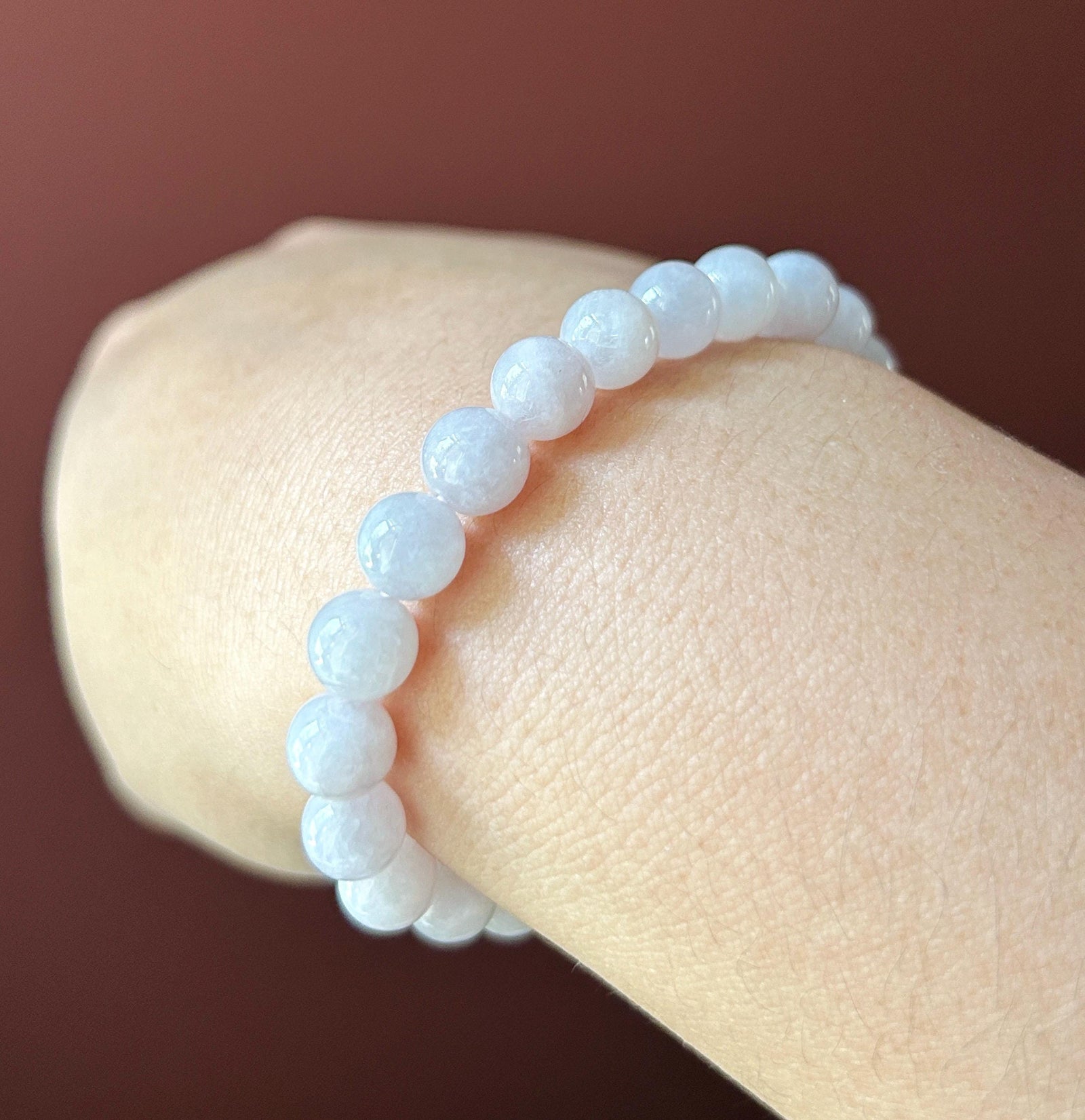 Natural Jadeite Beaded Bracelet Burmese Type A Glutinous Light Lotus Pink Jade 8mm Minimalist Jewelry