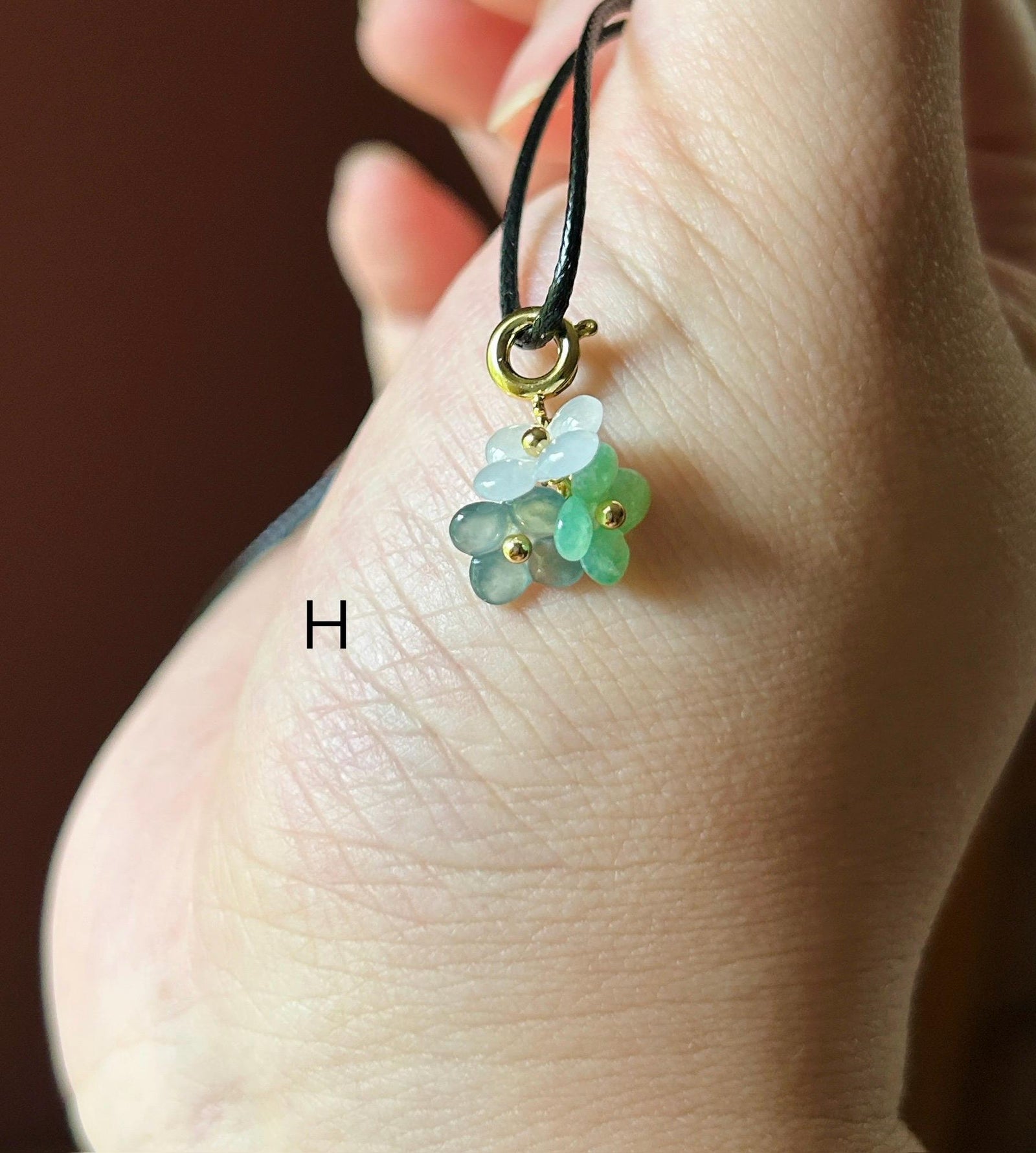 Natural Jadeite Floral Pendant/Beacelet Charm Dual Purpose Jewelry Burmese Type A Icy Translucent Multicolor Jade Flower