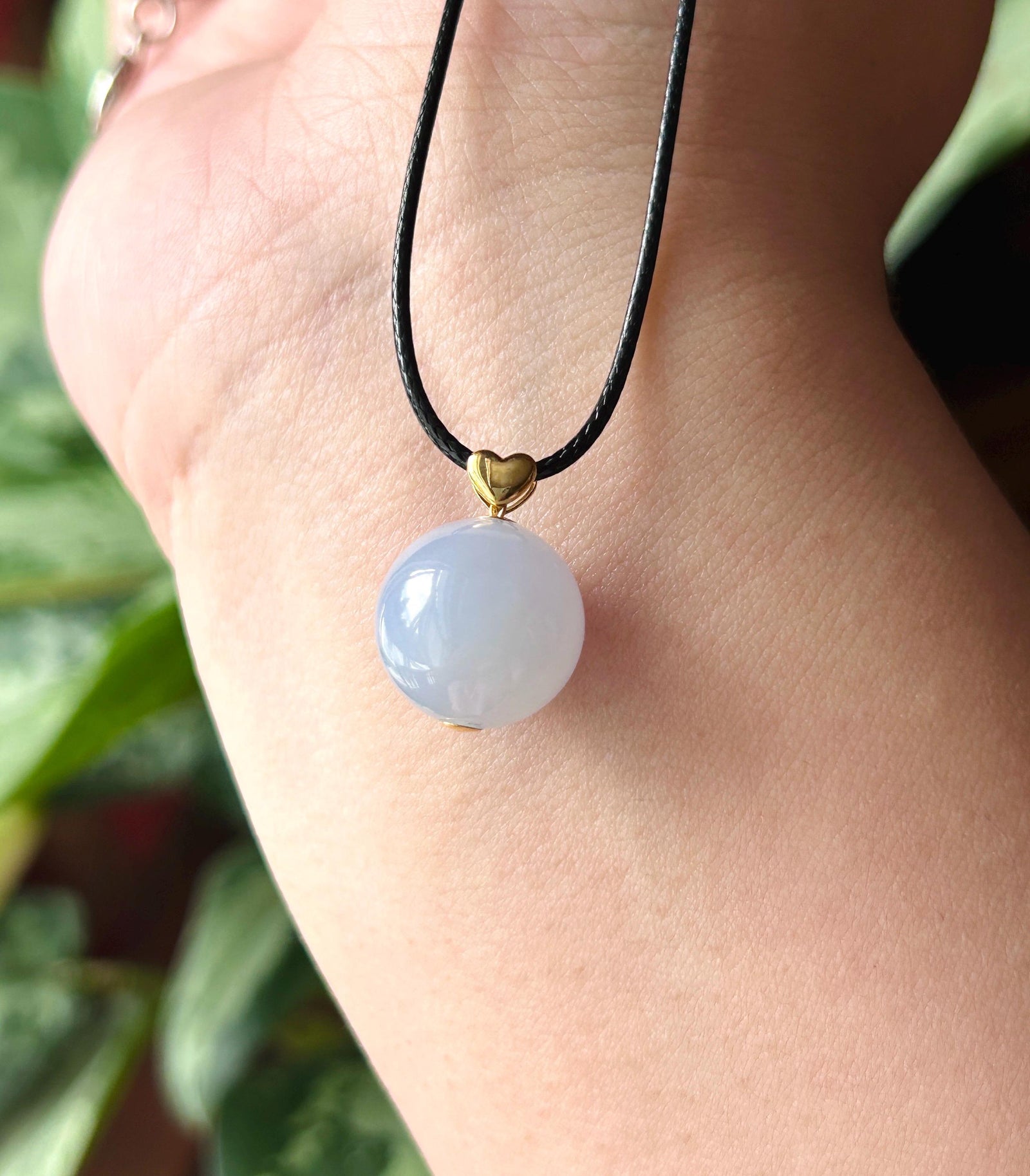 Certified Natural Jadeite Beaded Pendant Burmese Type A Icy Translucent Gelatinous Blue Lavender Jade| 18k Solid Gold Bail
