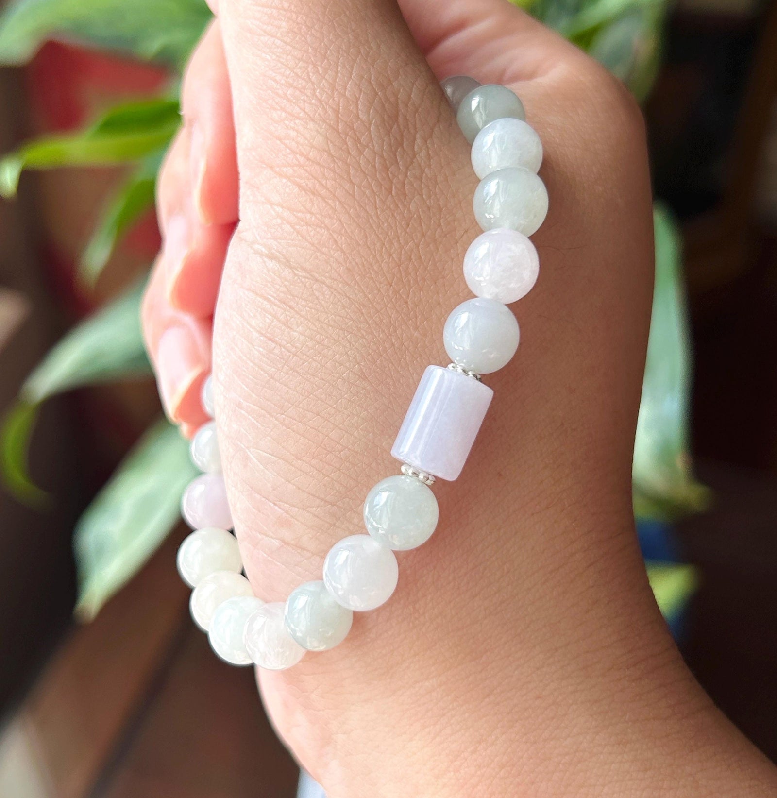 Natural Jadeite Beaded Bracelet Burmese Type A Icy Translucent Pastel Macaron Multicolor Jade 8mm Minimalist Jewelry