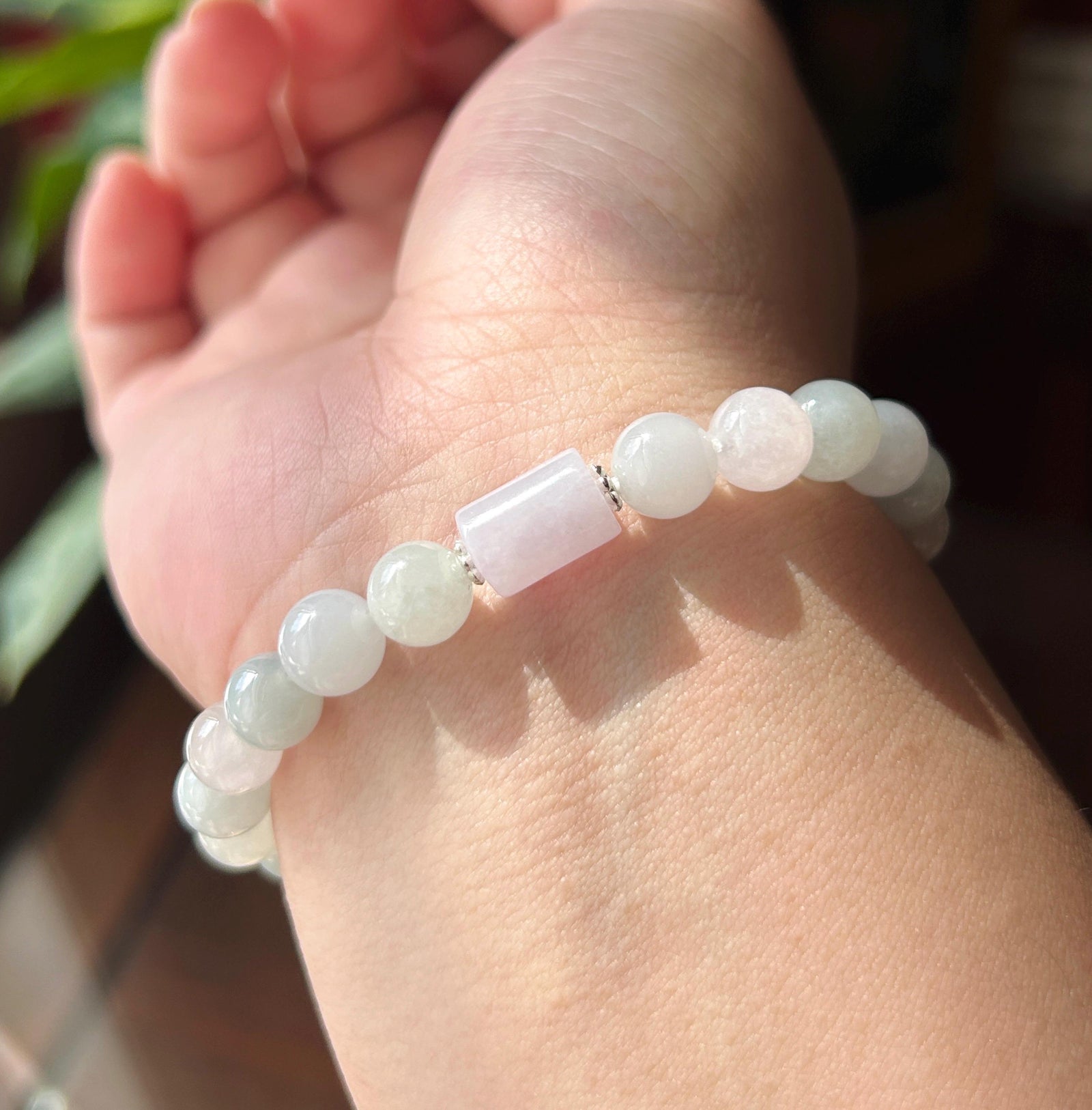 Natural Jadeite Beaded Bracelet Burmese Type A Icy Translucent Pastel Macaron Multicolor Jade 8mm Minimalist Jewelry