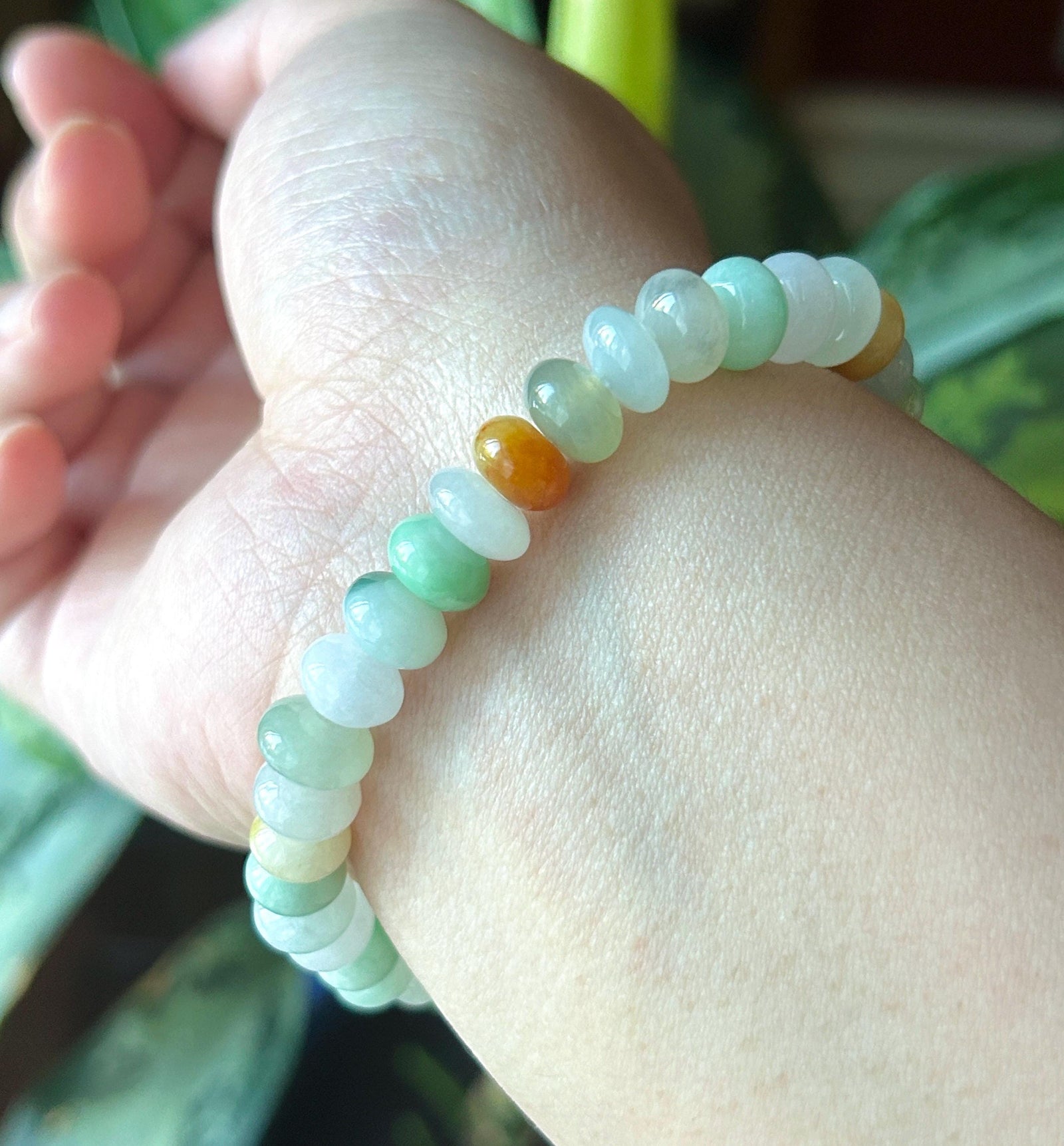 Natural Jadeite Beaded Bracelet Burmese Type A Fine Glutinous Icy Macaron Multicolor Jade 8.5mm Minimalist Jewelry