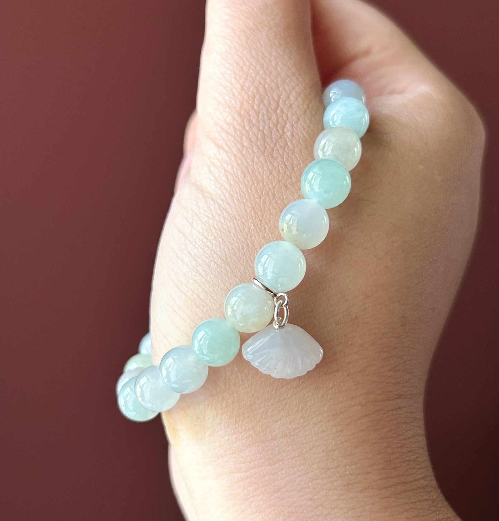 Natural Jadeite Beaded Bracelet Burmese Type A Icy Translucent Pale Macaron Multicolor Jade 8mm Minimalist Jewelry