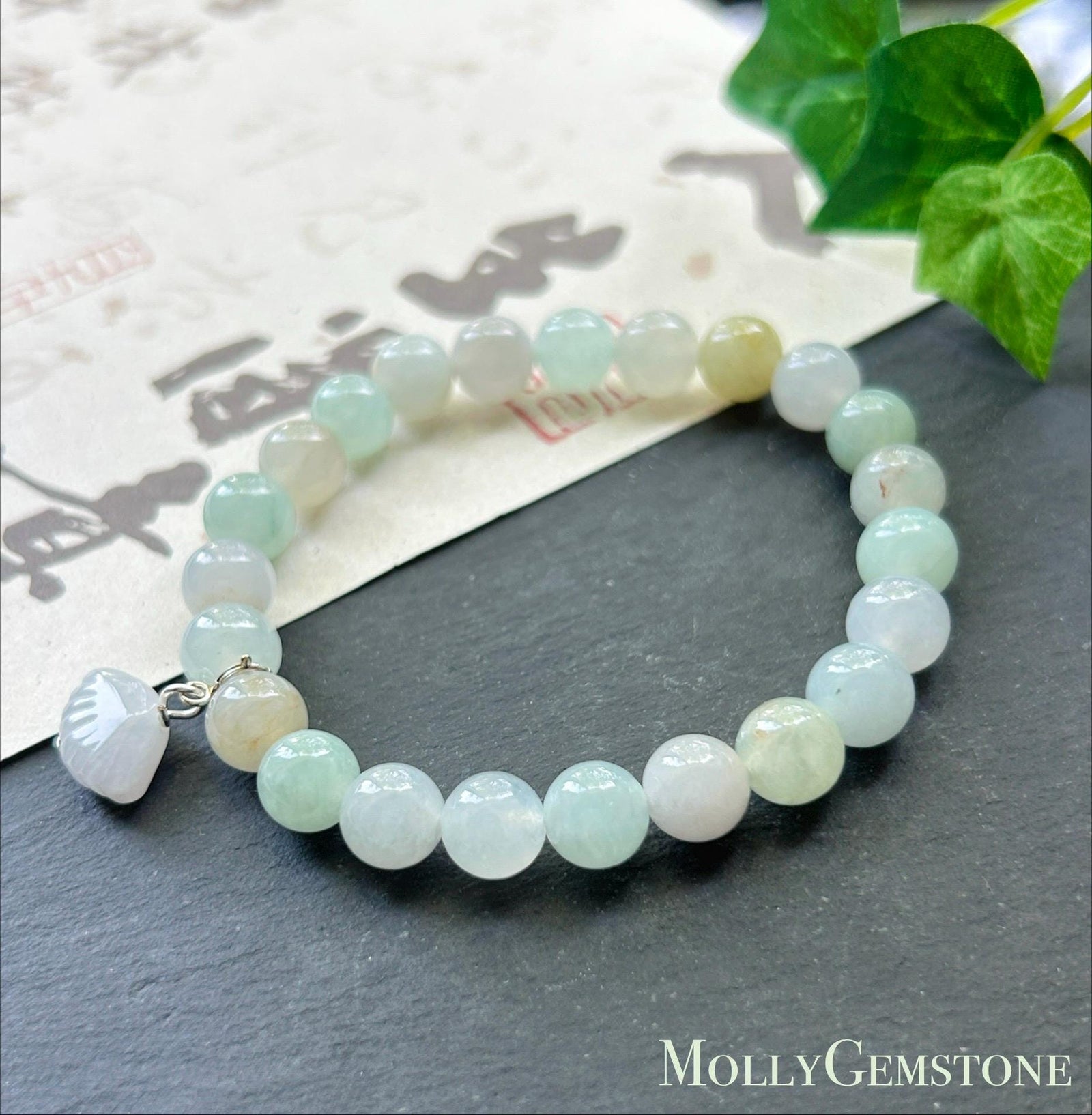 Natural Jadeite Beaded Bracelet Burmese Type A Icy Translucent Pale Macaron Multicolor Jade 8mm Minimalist Jewelry