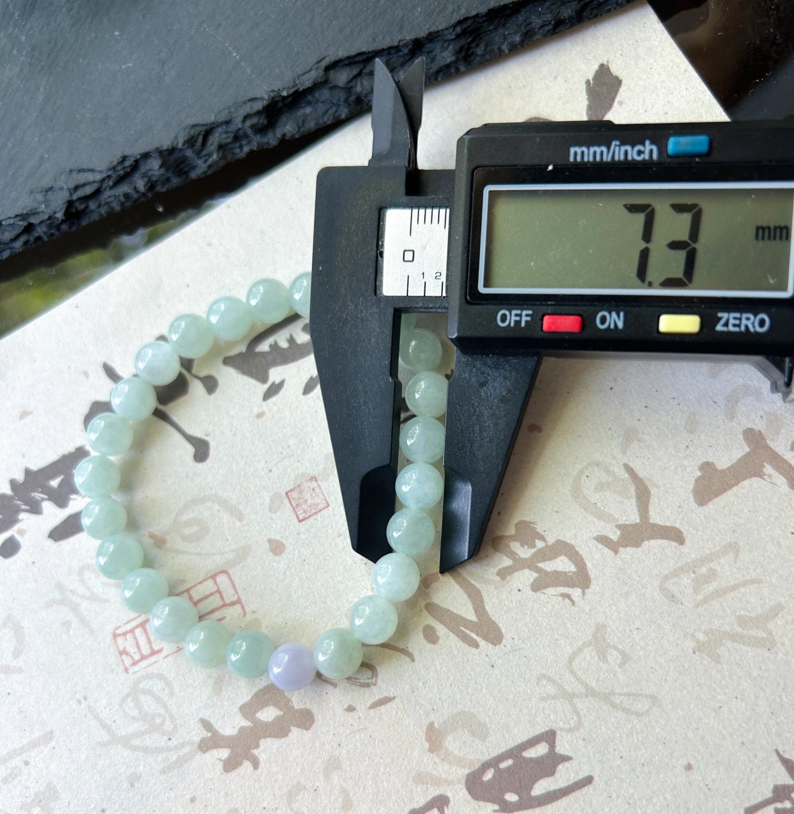 Natural Jadeite Beaded Bracelet Burmese Type A Fine Glutinous Icy Pale Apple Green Jade 7.5mm Minimalist Jewelry