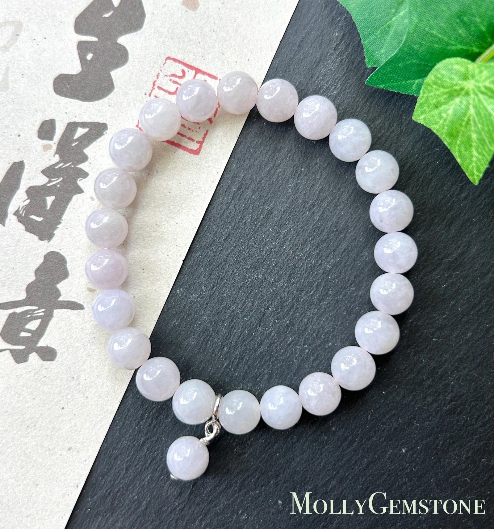 Natural Jadeite Beaded Bracelet Burmese Type A Glutinous Light Lotus Pink Jade 8mm Minimalist Jewelry