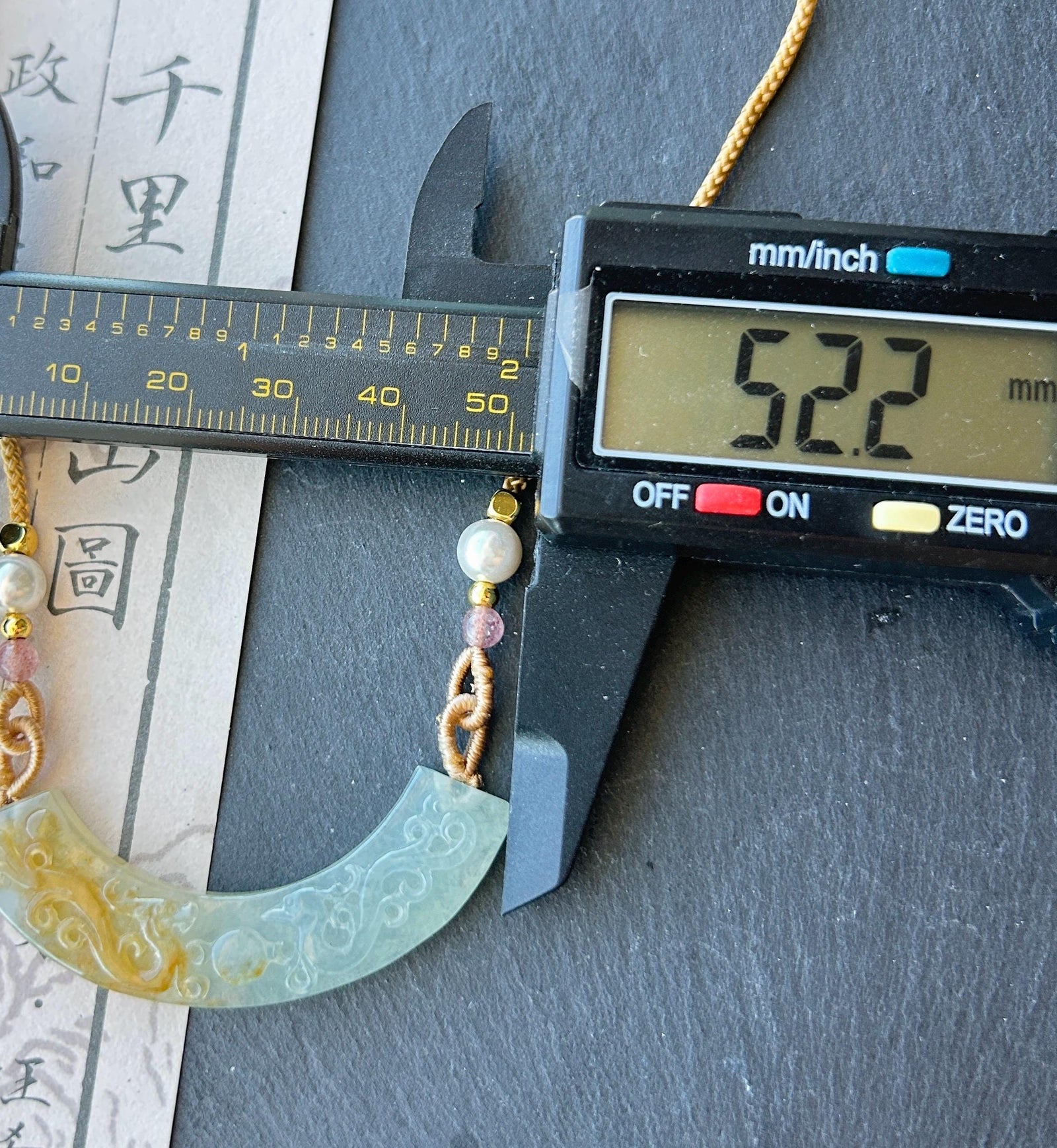 Natural Jadeite Double Dragon & Pearl Pendant Adjustable Necklace Burmese Type A Unheated Translucent Icy Pale Green and Honey Yellow Jade