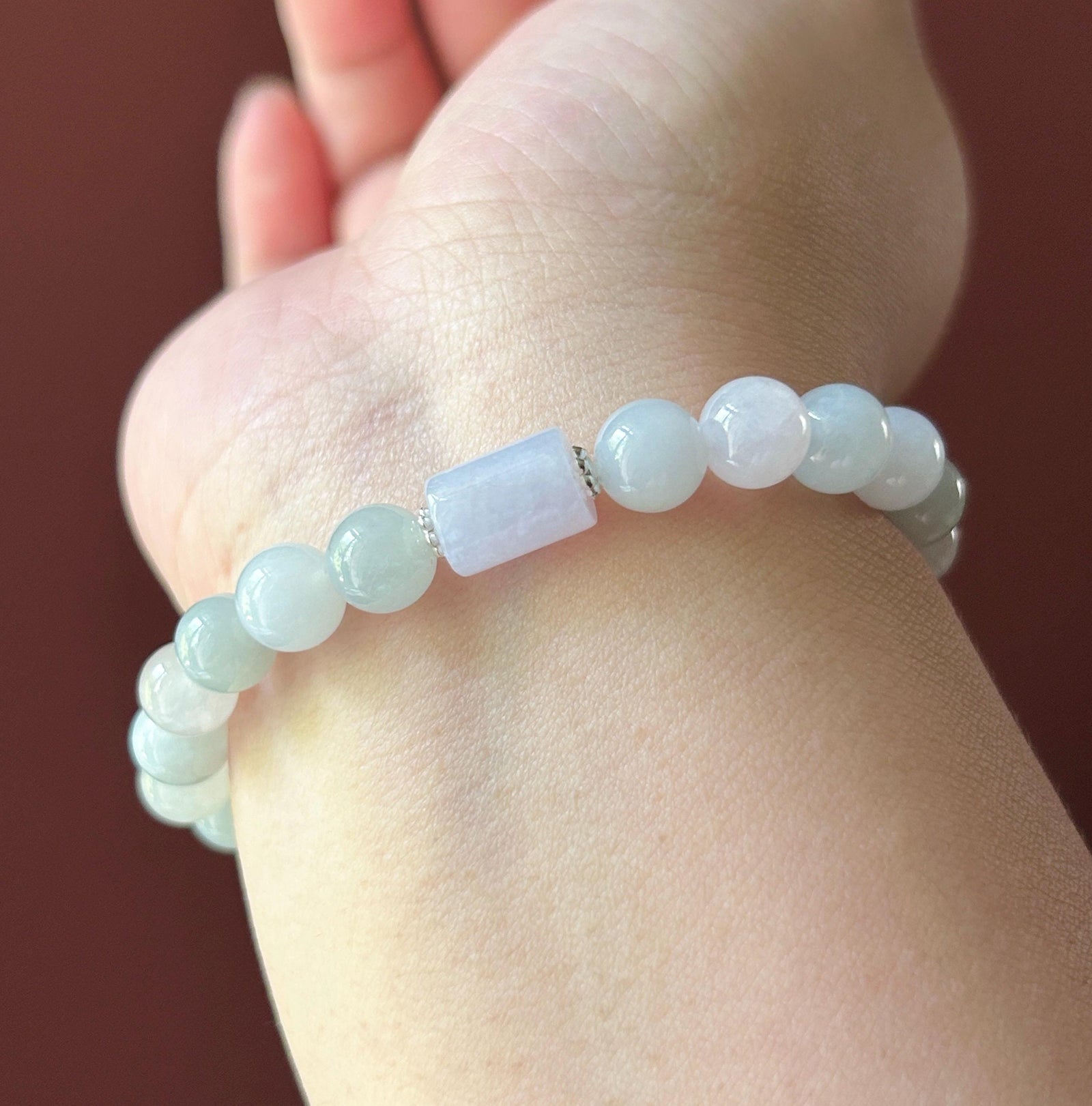 Natural Jadeite Beaded Bracelet Burmese Type A Icy Translucent Pastel Macaron Multicolor Jade 8mm Minimalist Jewelry