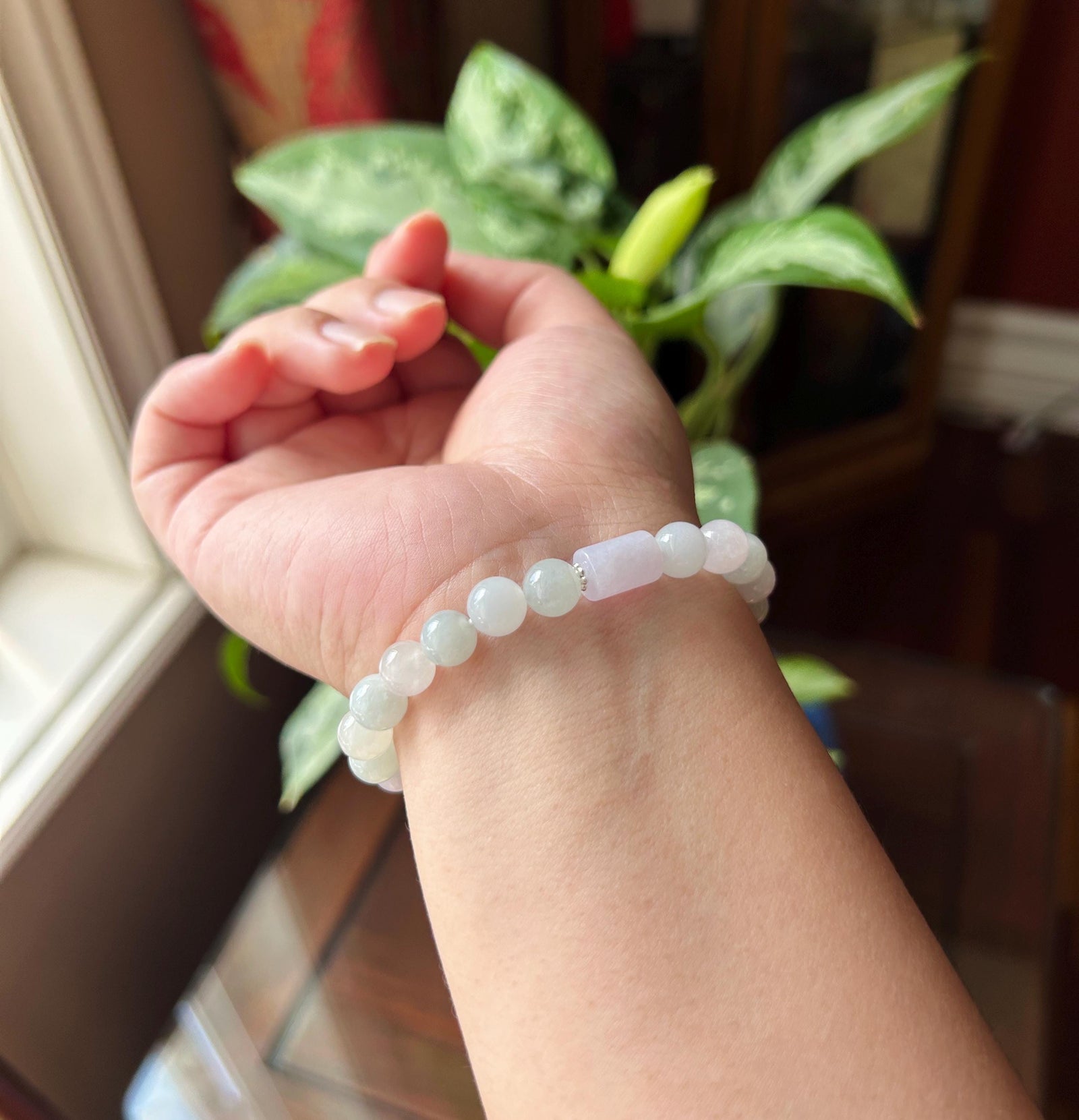 Natural Jadeite Beaded Bracelet Burmese Type A Icy Translucent Pastel Macaron Multicolor Jade 8mm Minimalist Jewelry