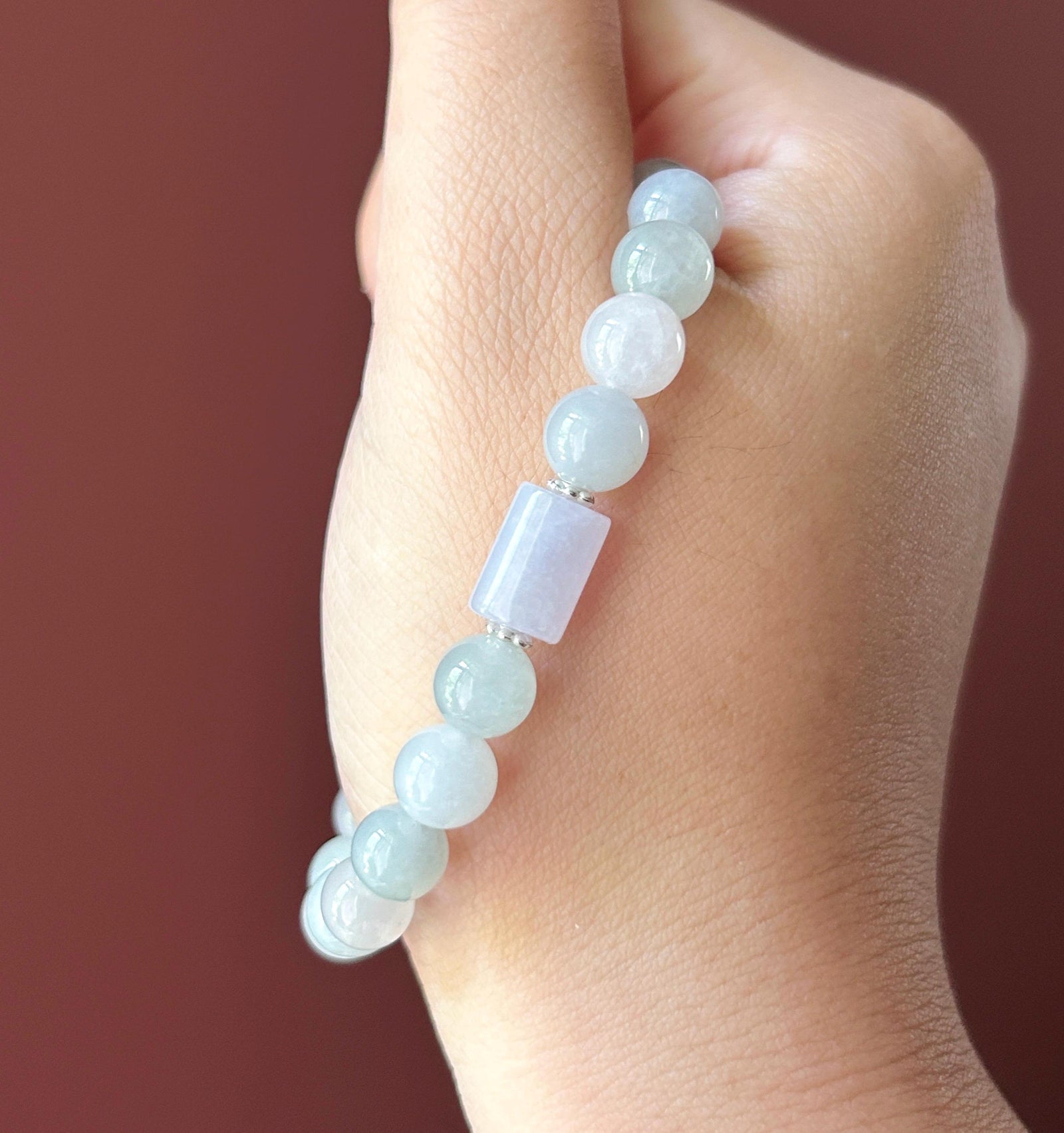 Natural Jadeite Beaded Bracelet Burmese Type A Icy Translucent Pastel Macaron Multicolor Jade 8mm Minimalist Jewelry