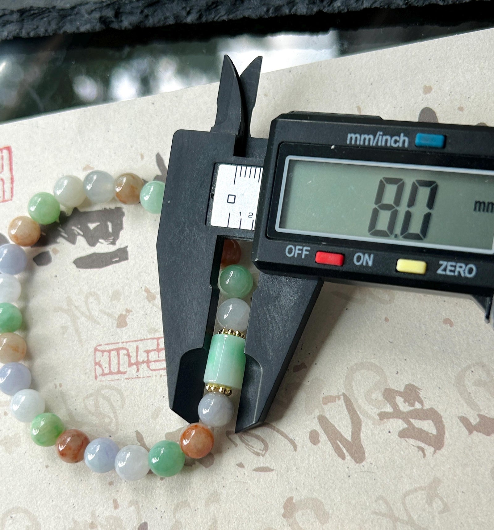 Natural Jadeite Beaded Bracelet, Burmese Type A Untreated Fine Glutinous Icy Multicolor Jade, 7mm