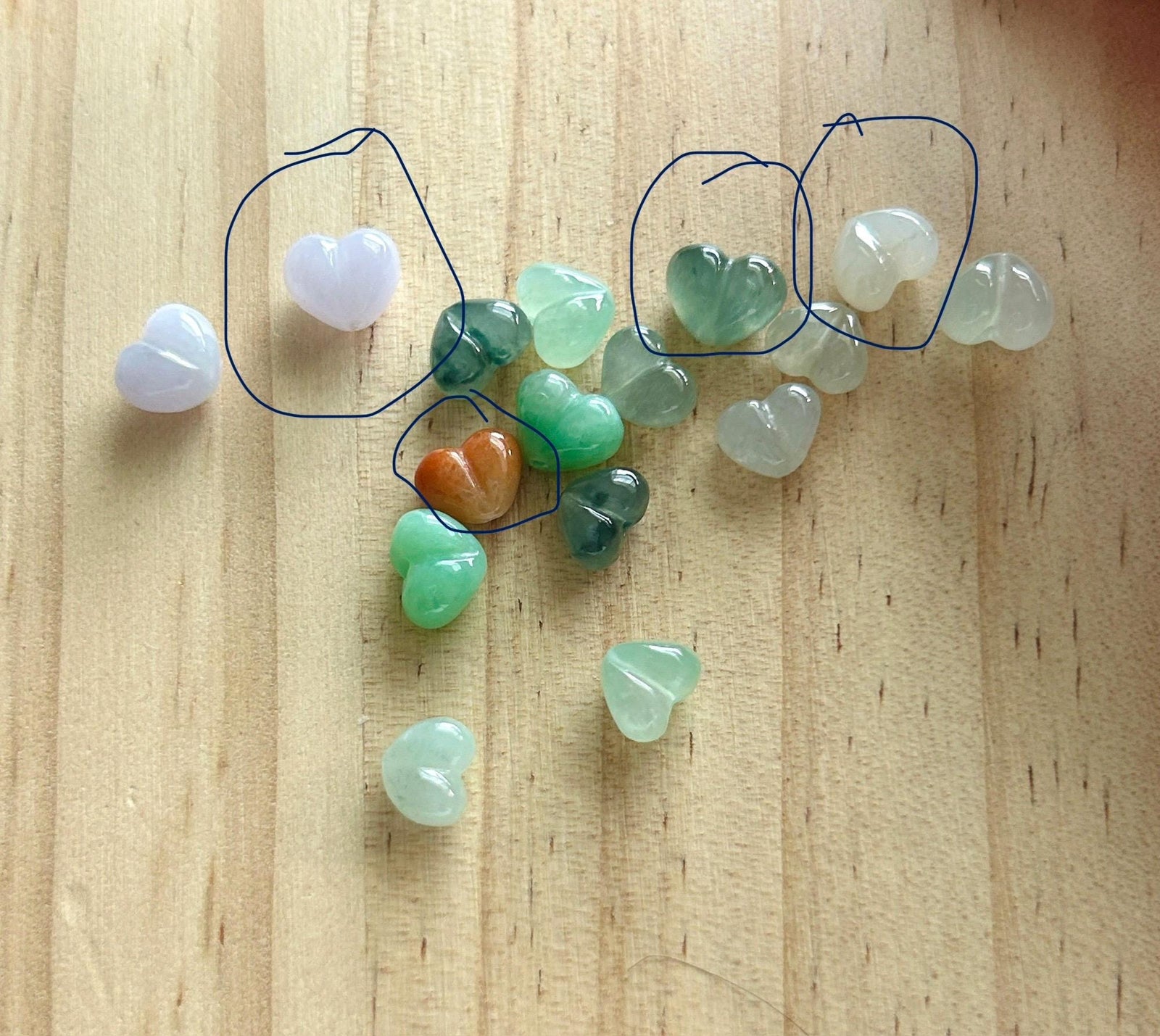 Custom order for PimladaLuxe - 4 Heart Beads