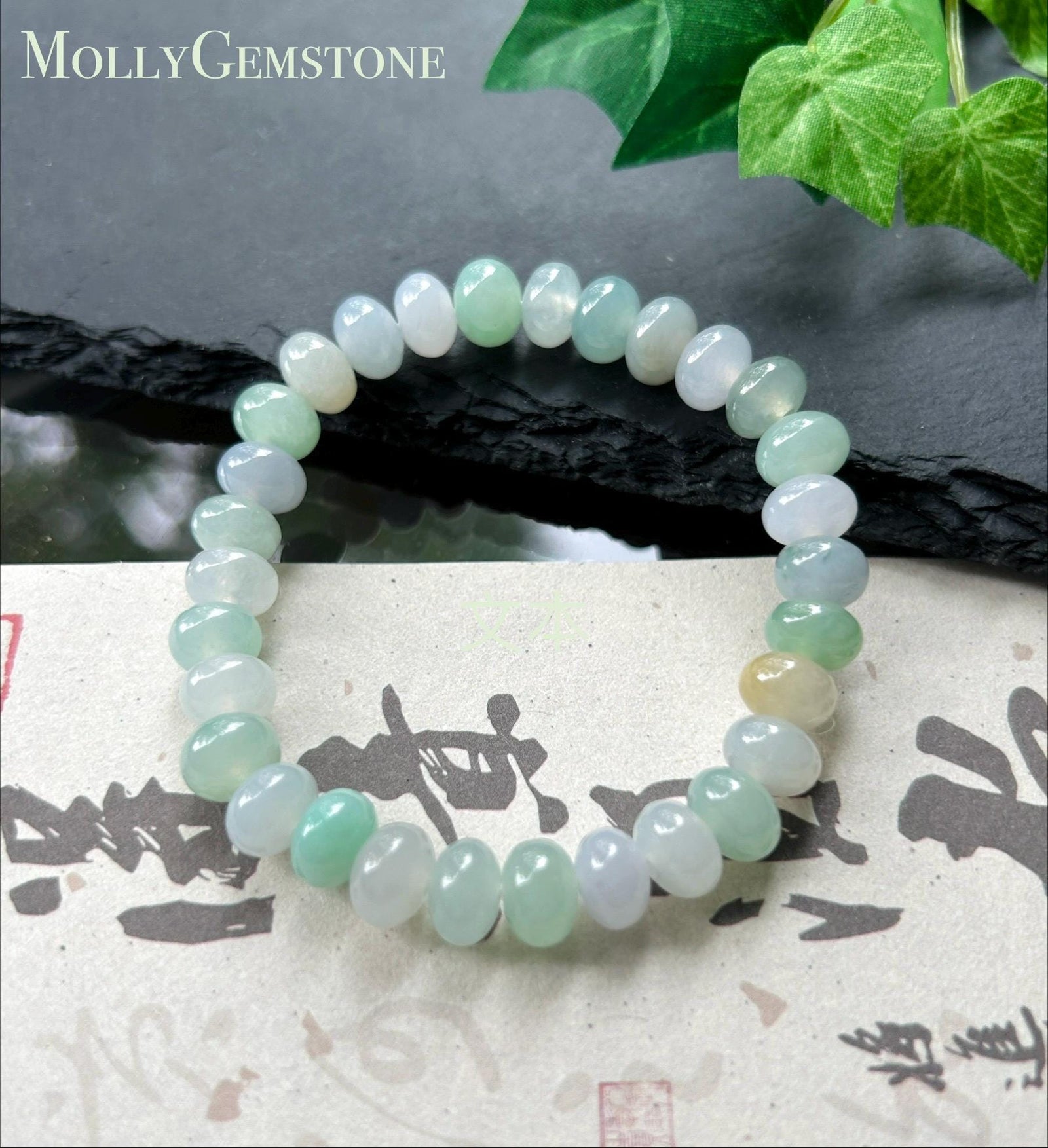 Natural Jadeite Beaded Bracelet – Burmese Type A Translucent Icy Pastel Multicolor Jade, 8.5mm, Minimalist Jewelry