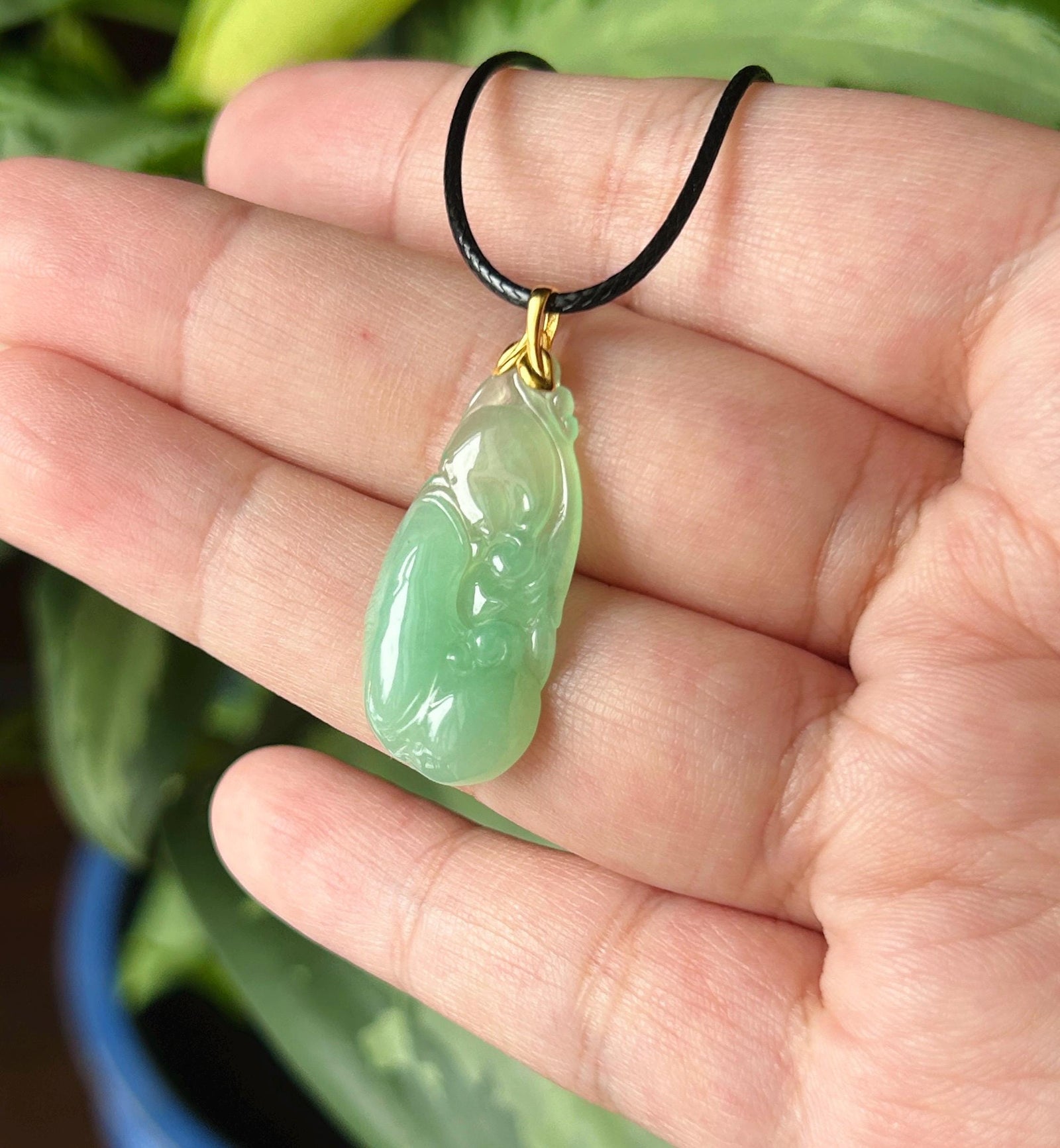 Certified Natural Jadeite RuYi Pendant | Burmese Type A Highly Translucent Icy Gelatinous Apple Green Jade, 18k Solid Gold