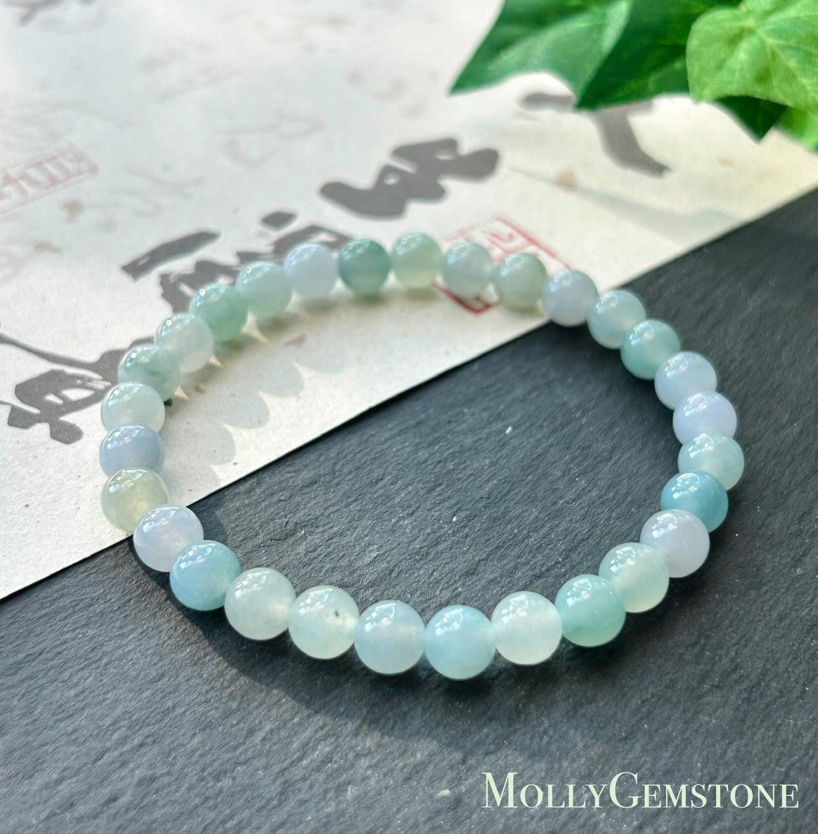 Natural Jadeite Beaded Bracelet, Burmese Type A Untreated Highly Translucent Icy Glutinous Pastel Macaron Multicolor Jade, 6.5mm
