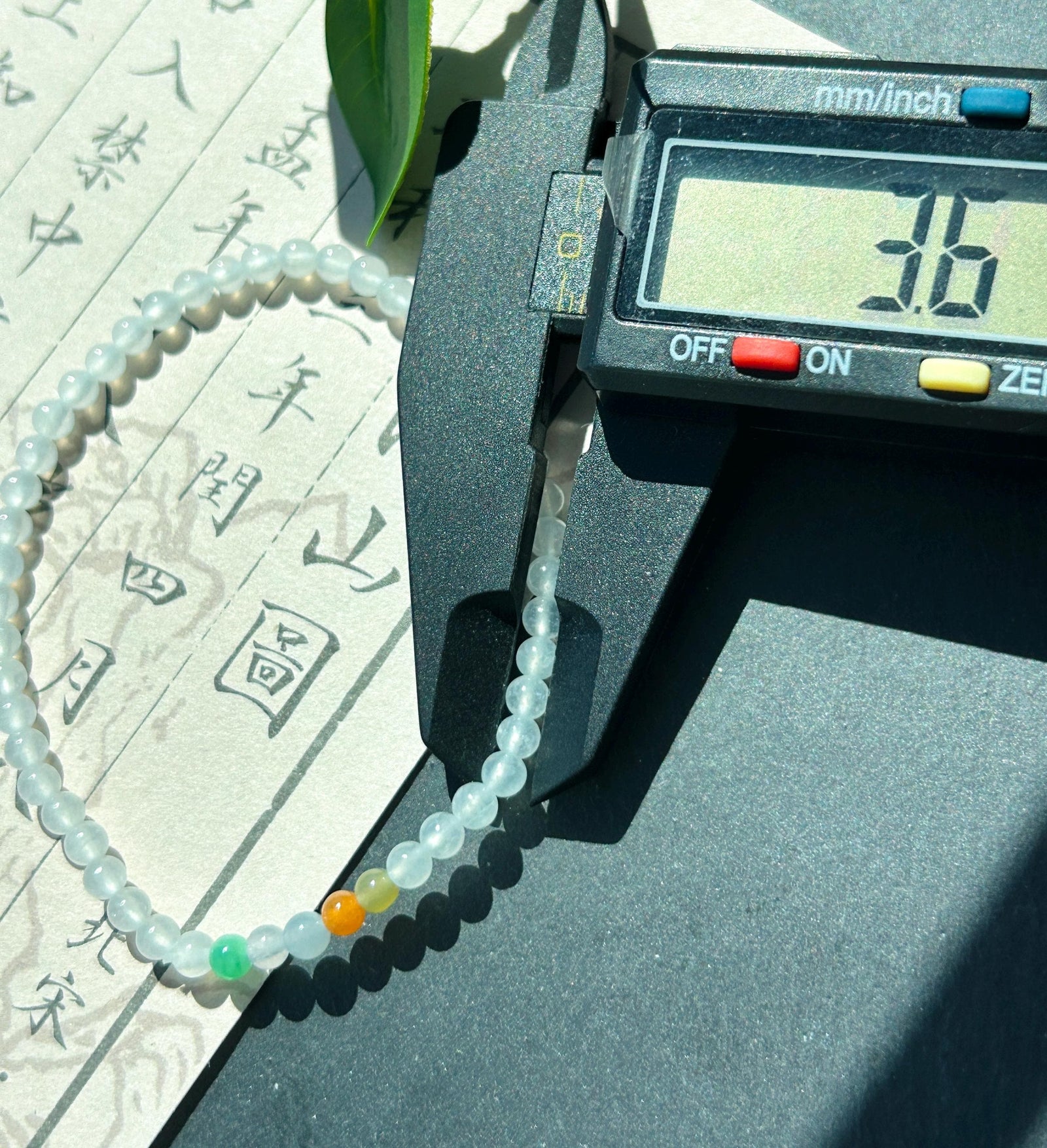 Natural Jadeite Beaded Bracelet – Burmese Type A Highly Translucent Icy Moonlight White Jade, 3.6mm, Minimalist Jewelry