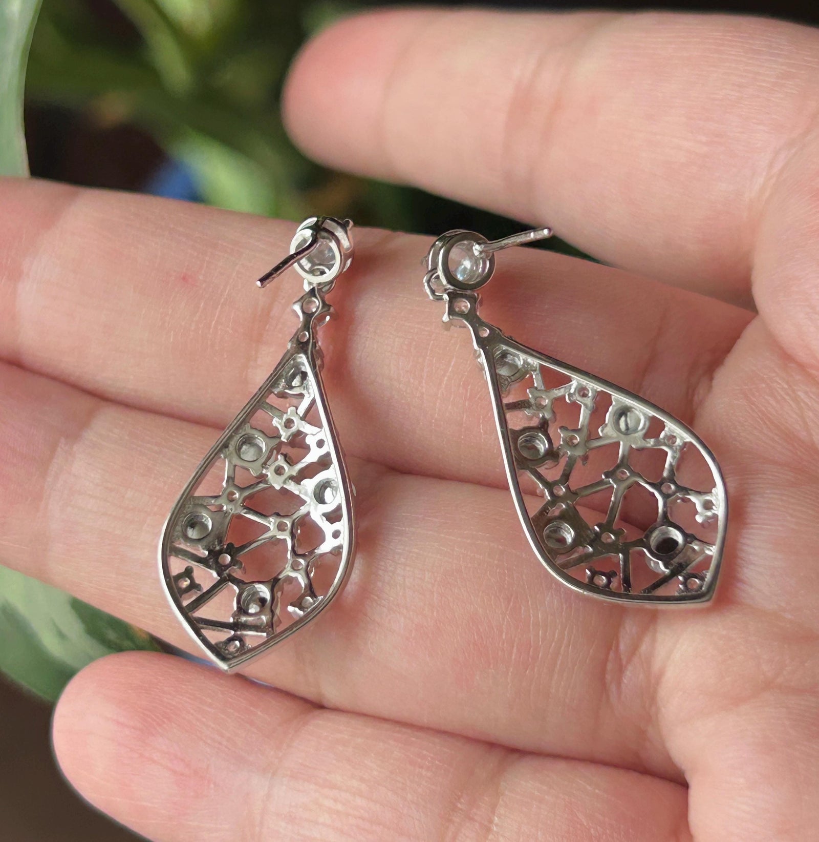 Certified Natural Jadeite Drop Earrings: Burmese Type A Untreated Highly Translucent Icy White Jade Cabochon, Sterling Silver