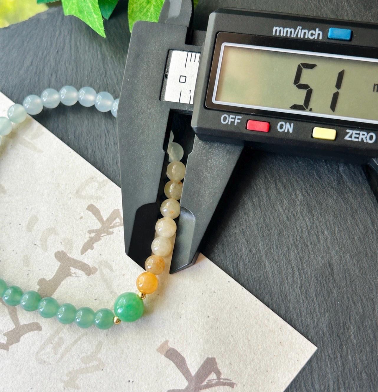 Natural Jadeite Beaded Bracelet, Burmese Type A Untreated Highly Translucent Icy Vivid Rainbow Gradient Multicolor Jade, 5mm