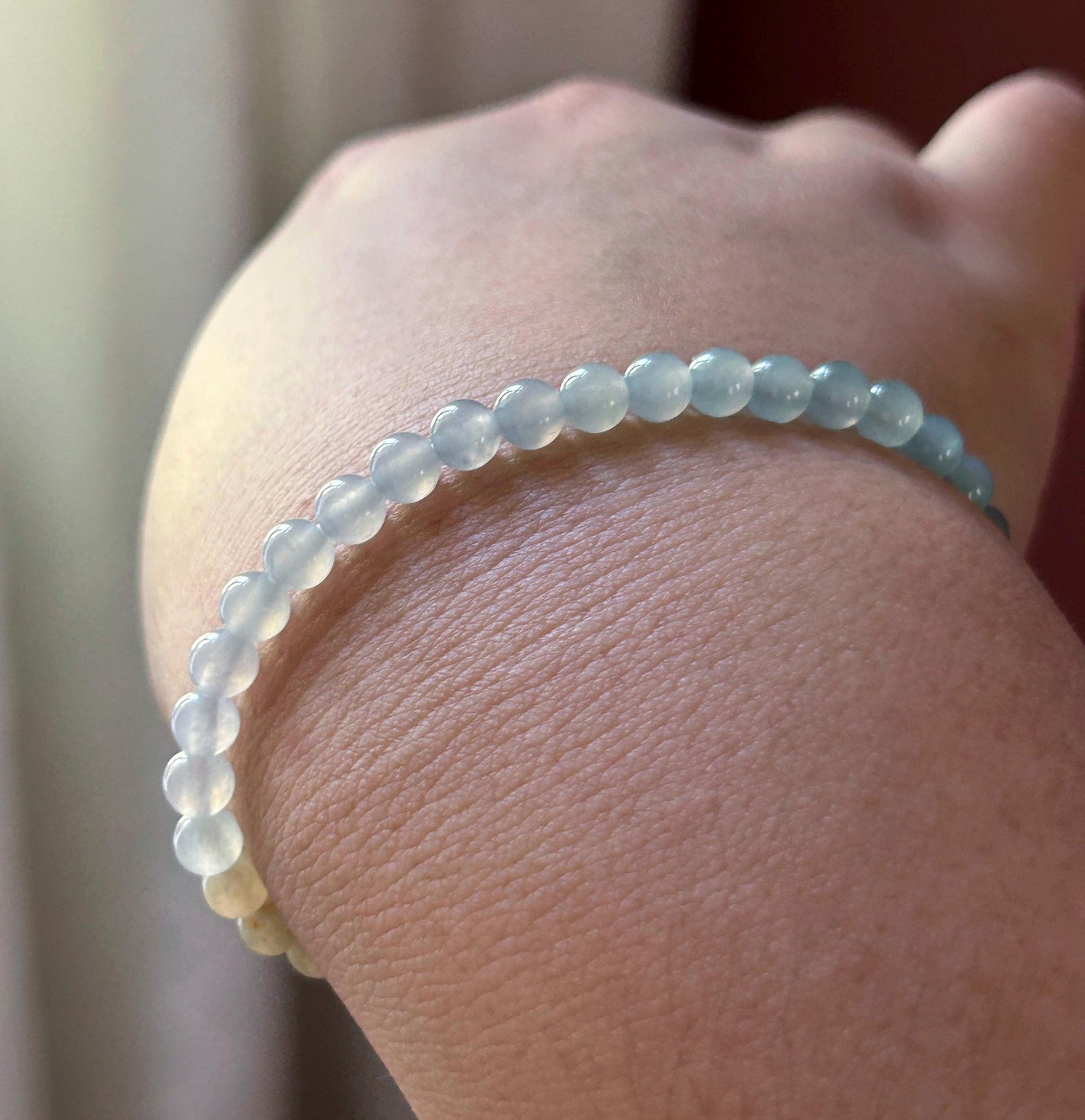 Natural Jadeite Beaded Bracelet, Burmese Type A Untreated Highly Translucent Icy Vivid Rainbow Gradient Multicolor Jade, 5mm