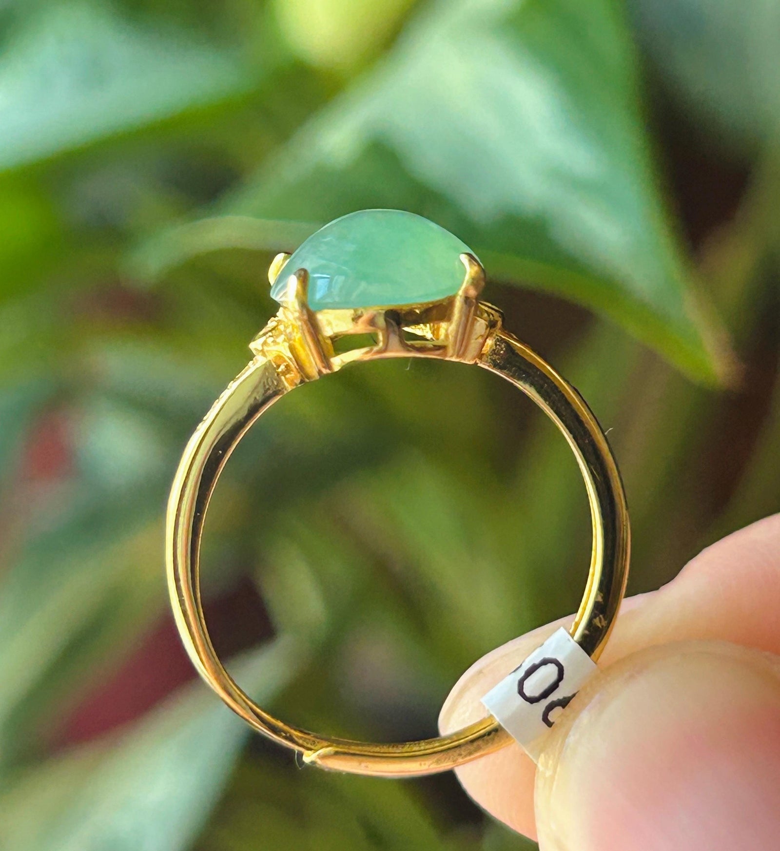 Certified Natural Jadeite Ring Burmese Type A Large Highly Translucent Icy Bright Apple Green Jade 10 x 8.5mm | 18k Gold Vermeil