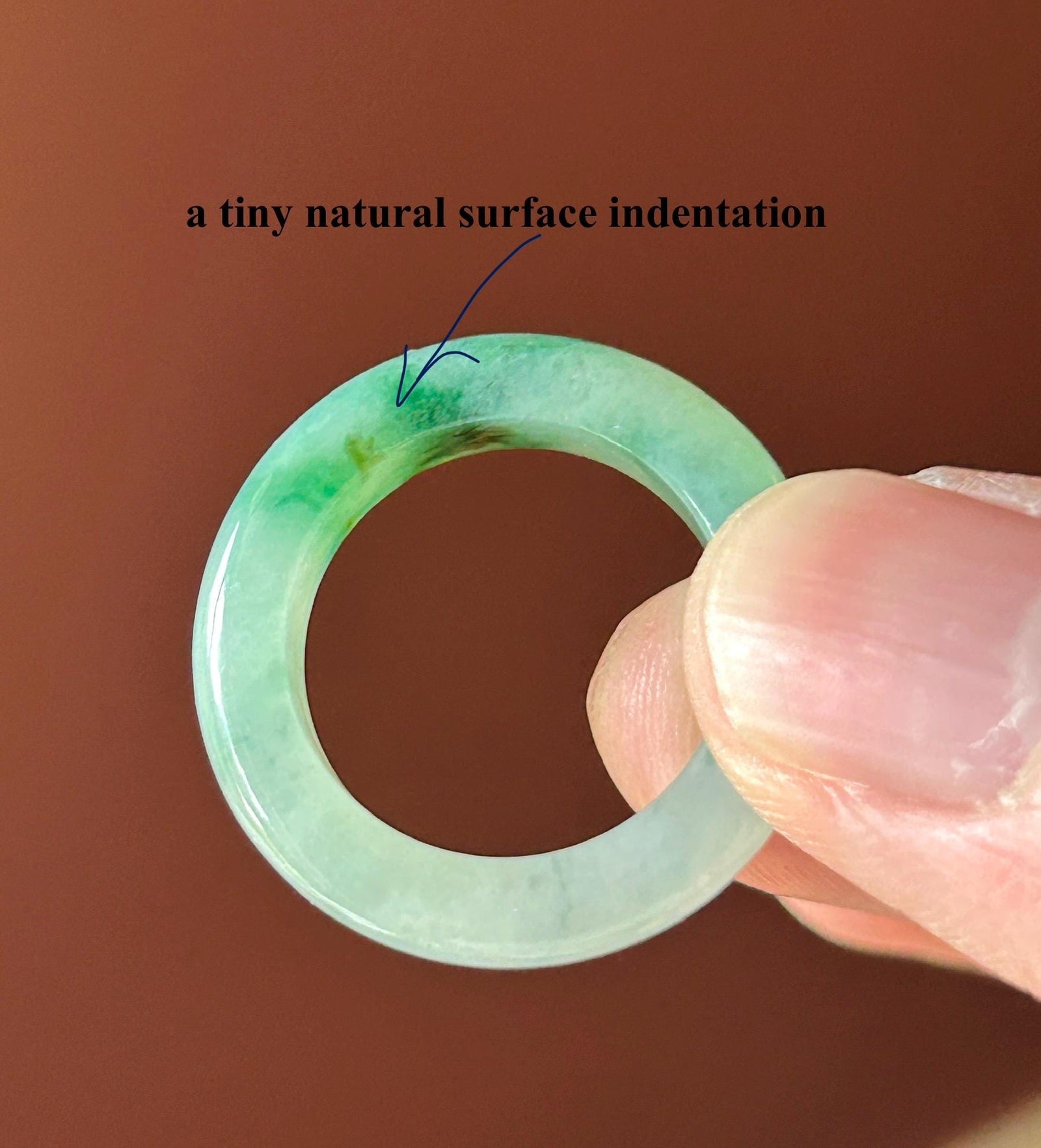 Certified Natural Jadeite Ring Band | Burmese Type A Highly Translucent Icy Glutinous Vivid Green Floral Color | US Size 7