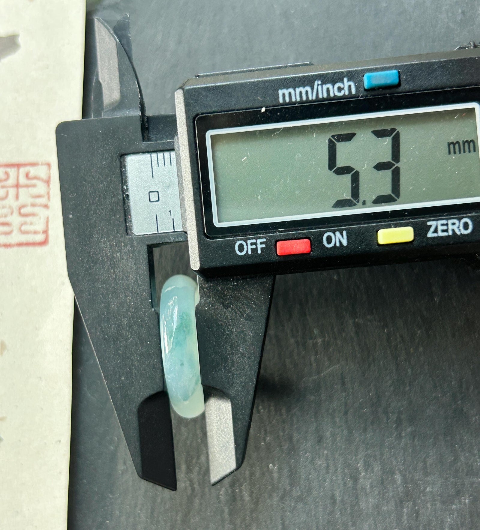 Natural Jadeite Ring Band | Burmese Type A Highly Translucent Icy Blue Base & Bluish Green Floral Jade | US Size 7