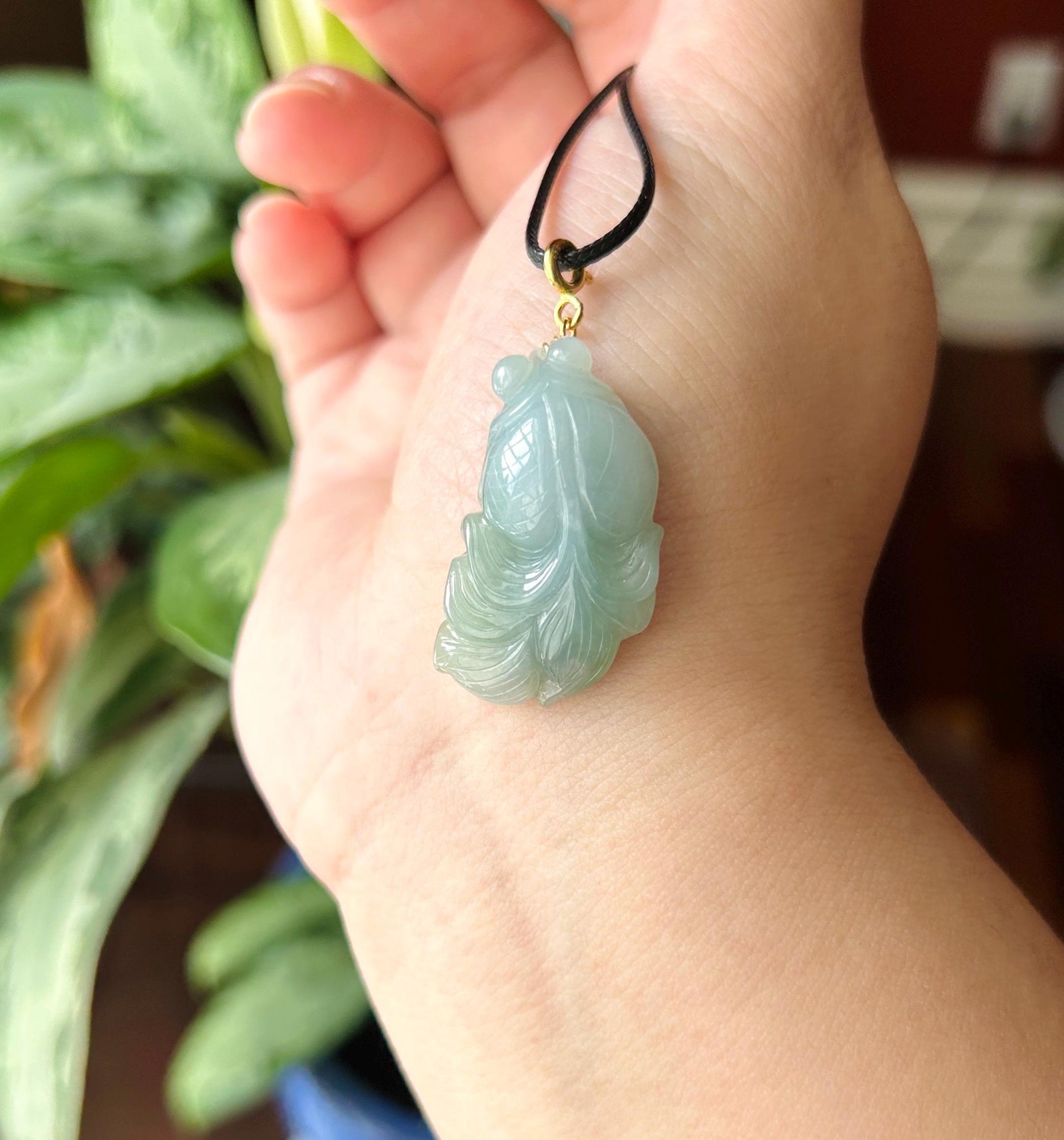 Natural Jadeite Goldfish Pendant | Burmese Type A Fine Glutinous Icy Misty Blue Jade | Protection Amulet