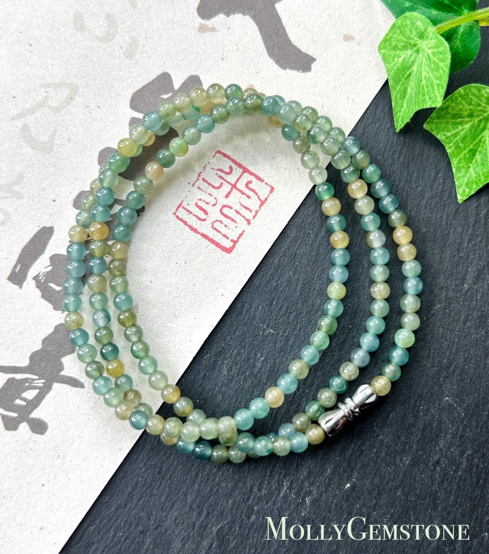 Natural Jadeite Beaded Stacked Bracelet or Necklace Jewelry | Guatemalan Type A Translucent Icy Multicolor Jade 3.5mm