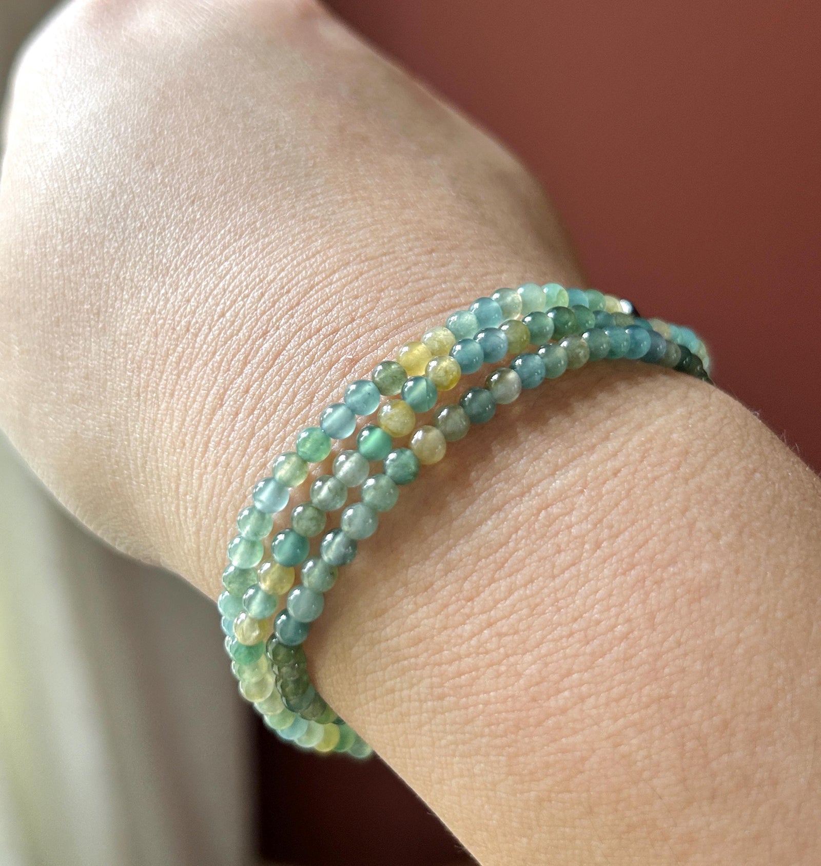 Natural Jadeite Beaded Stacked Bracelet or Necklace Jewelry | Guatemalan Type A Translucent Icy Multicolor Jade 3.5mm