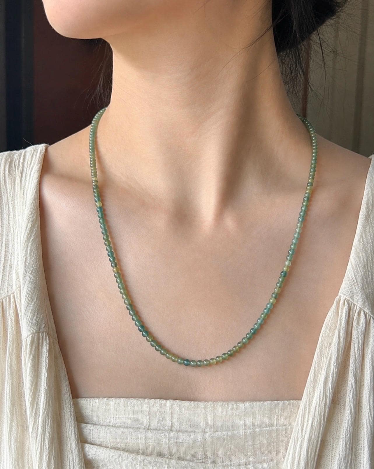 Natural Jadeite Beaded Stacked Bracelet or Necklace Jewelry | Guatemalan Type A Translucent Icy Multicolor Jade 3.5mm