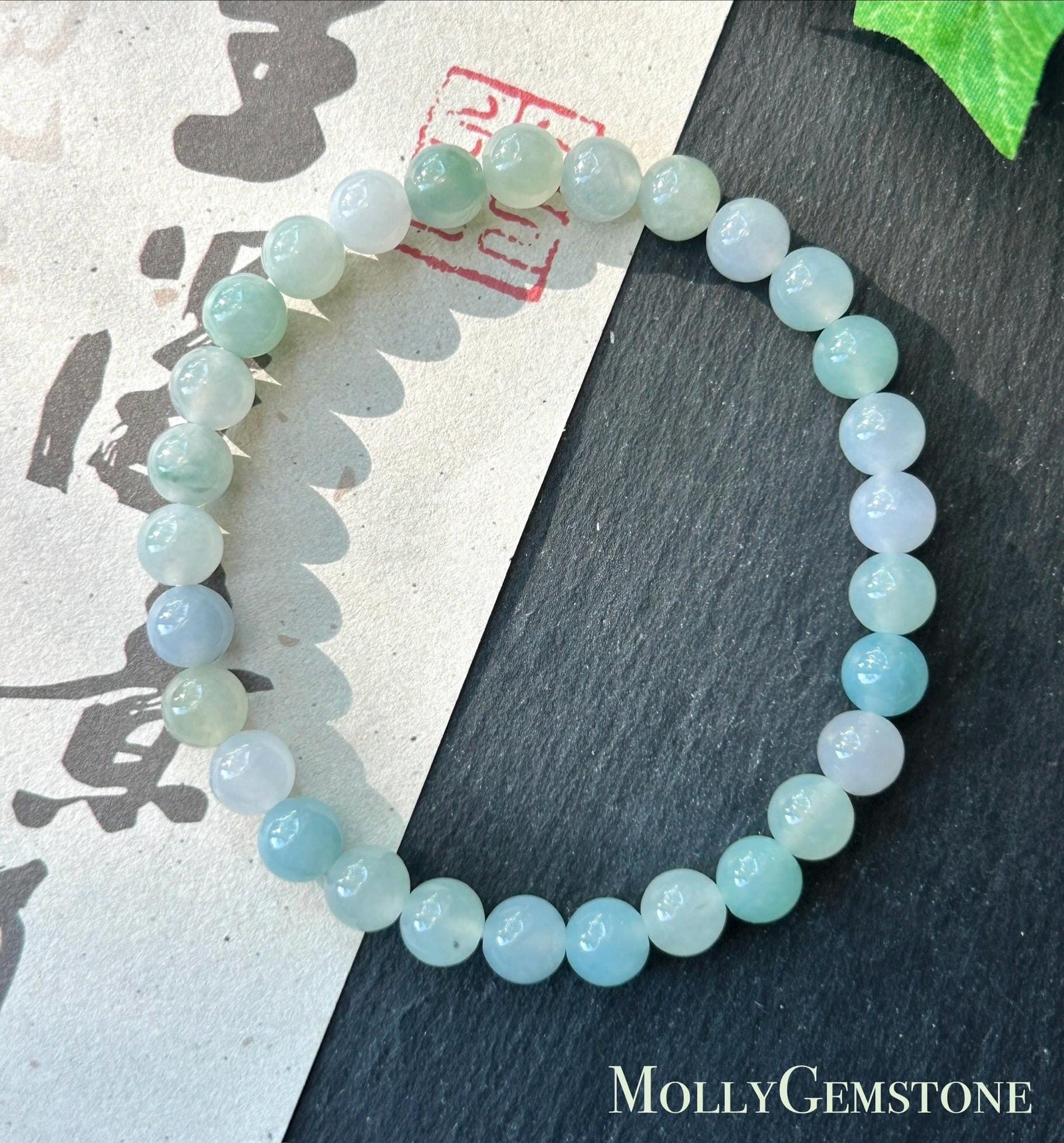 Natural Jadeite Beaded Bracelet, Burmese Type A Untreated Highly Translucent Icy Glutinous Pastel Macaron Multicolor Jade, 6.5mm