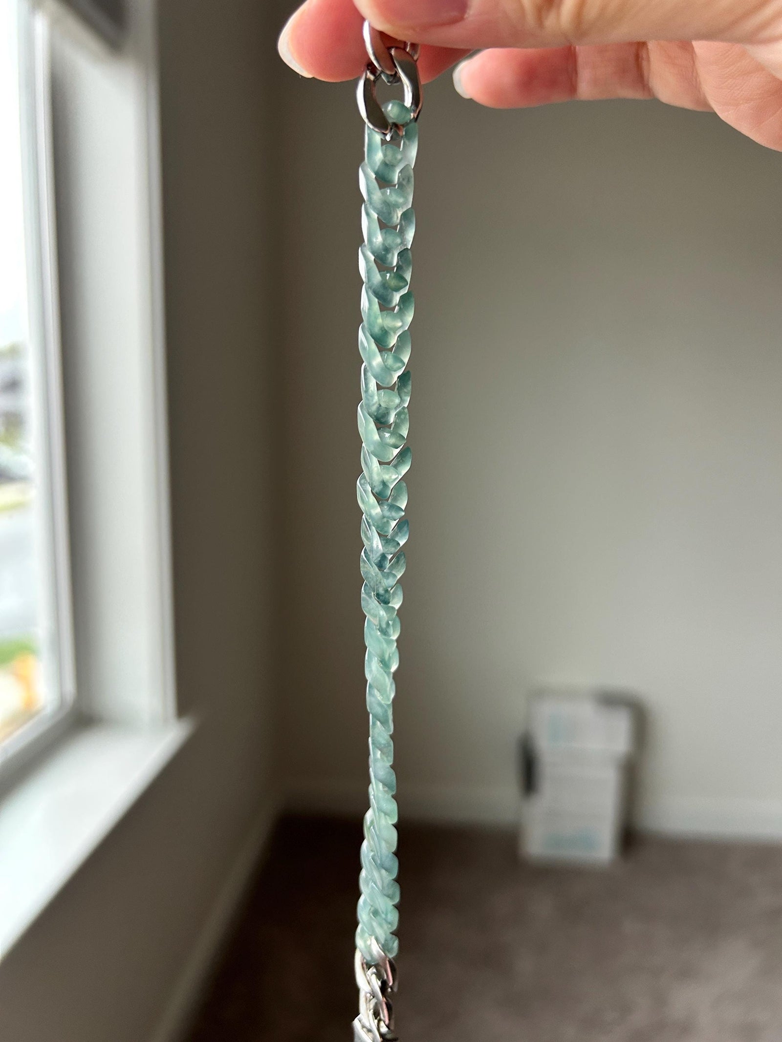 Custom order for nisaozturk - Natural Type A Guatemalan Jadeite Cuban Chain Bracelet