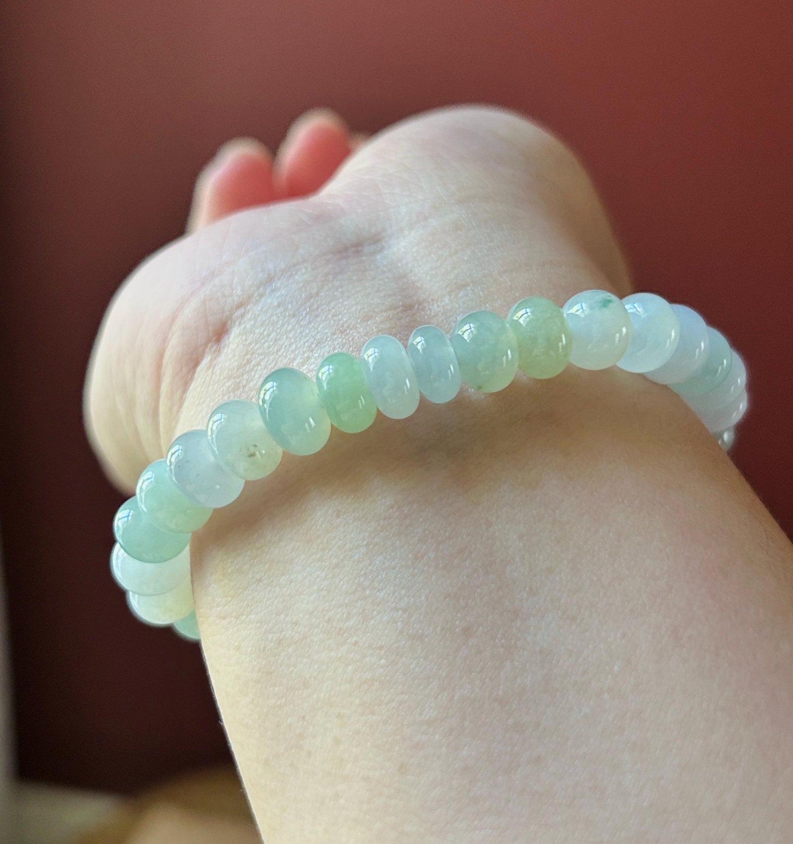 Natural Jadeite Beaded Bracelet – Burmese Untreated Type A Highly Translucent Icy Gelatinous Pale Macaron Multicolor Jade, 8.8mm