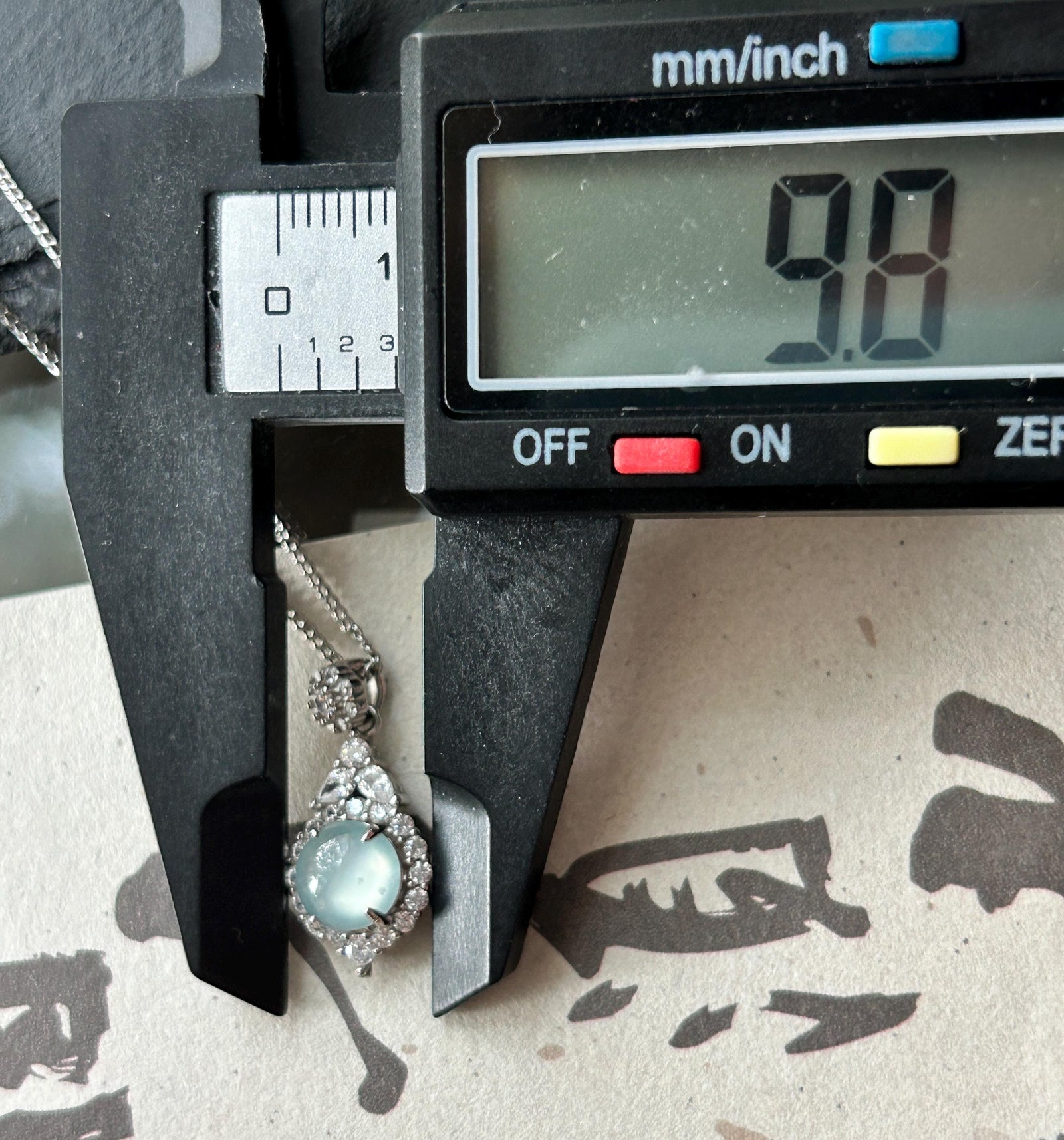 Natural Jadeite Cabochon Pendant Guatemalan Type A Highly Translucent High Icy Blue Jade, Sterling Silver